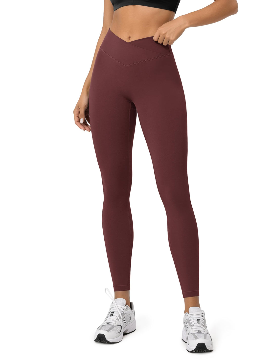 ODODOS Hidden Scrunch Butt Lifting Crossover Leggings for Women - 25" / 27" / 29" No Front Seam High Waist Yoga Pants