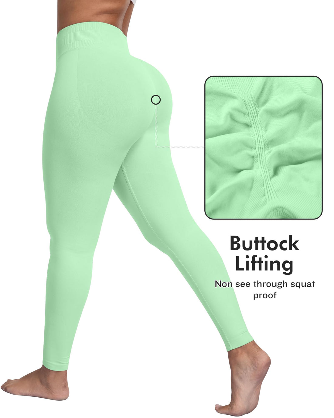 ATHVOTAR Workout Gym Leggings Women, High Waisted Seamless Butt Lifting Scrunch Butt Sports Leggings
