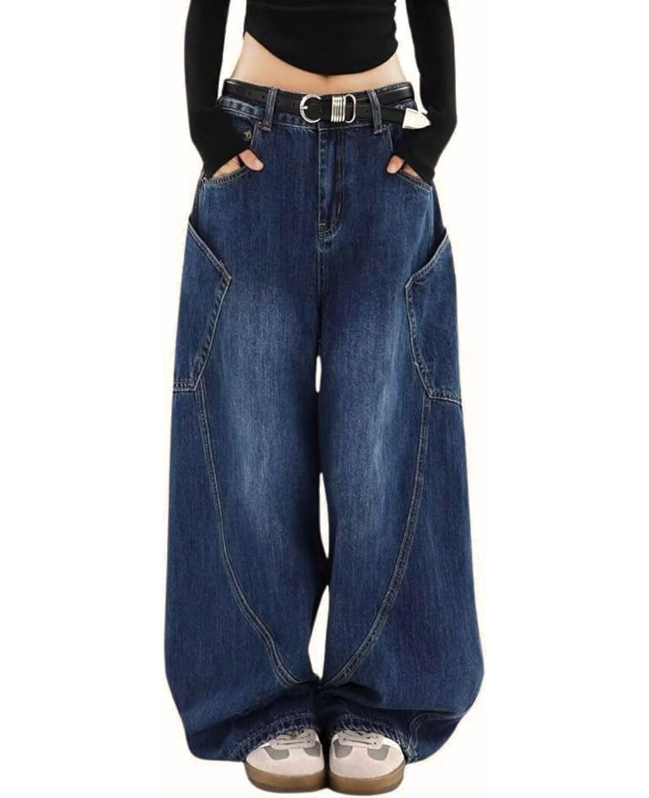 Baggy Jeans for Woman Men High Waisted Barrel Leg Jeans Casual Loose Denim Pants Streetwear Clothes