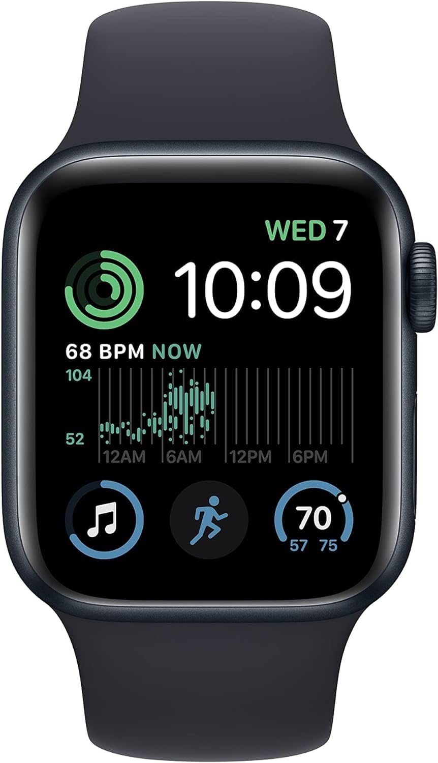 Apple Watch SE (2nd Gen) (GPS, 40mm) - Starlight Aluminum Case with Starlight Sport Band, S/M (Renewed Premium)