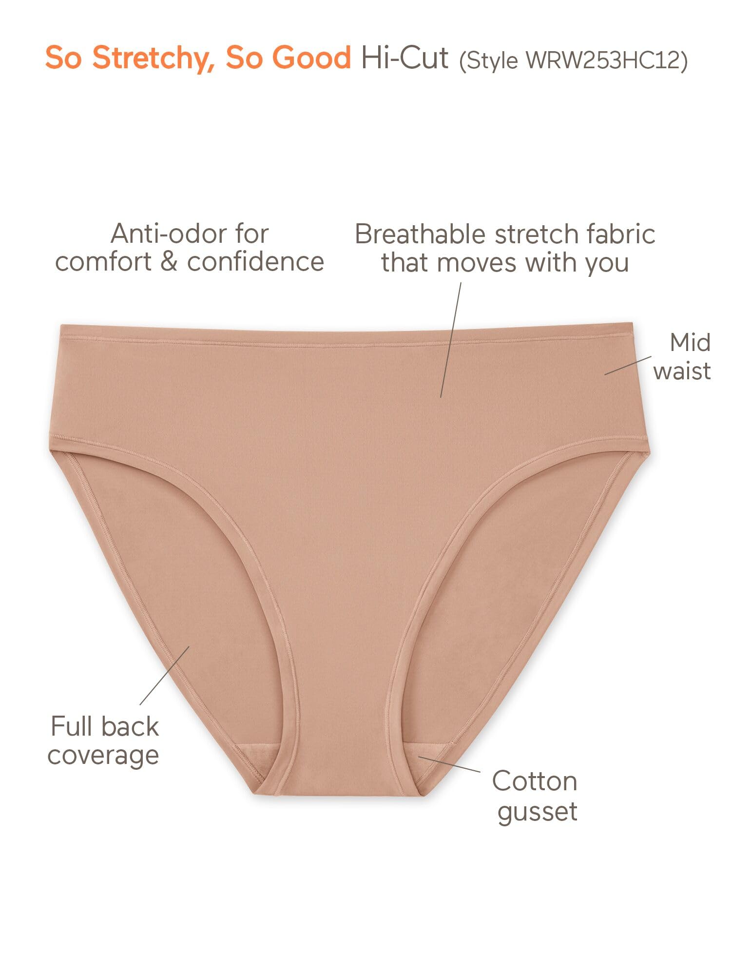 Warner's womens Women's So Stretchy So Good Hi-cut Panty Wrw253hc12