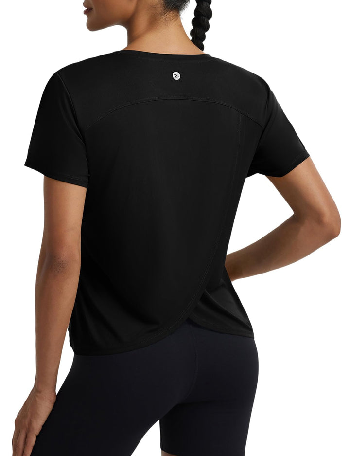 baleaf Women's Athletic Tops Short Sleeve Workout Shirts | Quick Dry, Moisture-wicking, Breathable, Lightweight, Stretchy, Sun Protection, Crew Neck, for Running, Gym, Tennis, Yoga