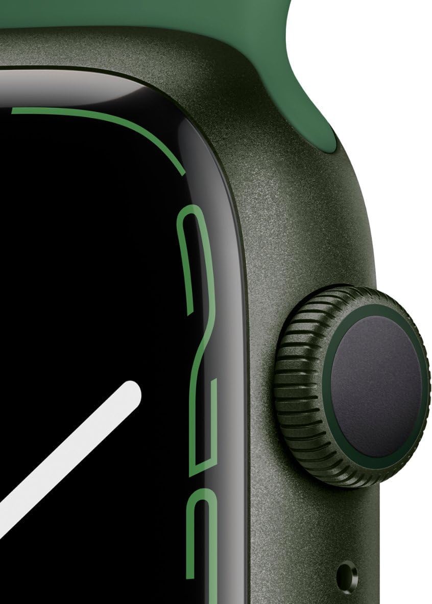 Apple Watch Series 7 (GPS, 45mm) Green Aluminum Case with Clover Sport Band, Regular (Renewed)