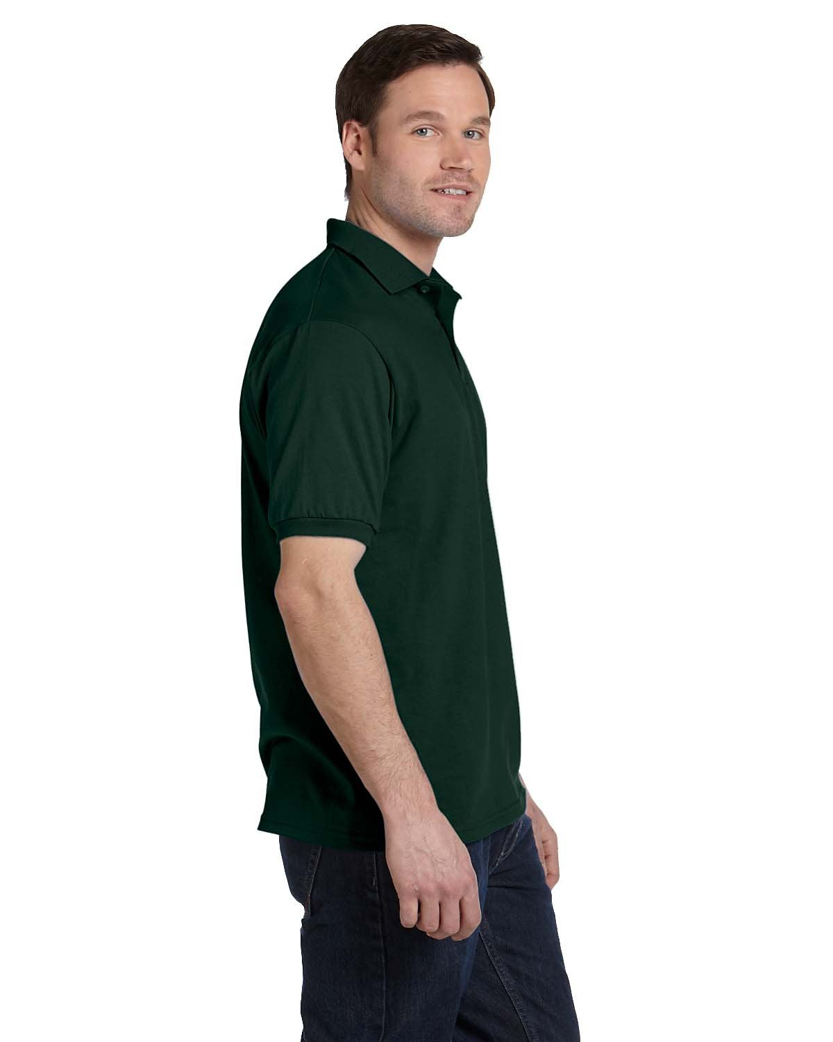 Hanes Mens EcoSmart Jersey Polo Shirt, Short-Sleeve Shirts for Men, T-Shirt, 2-Pack