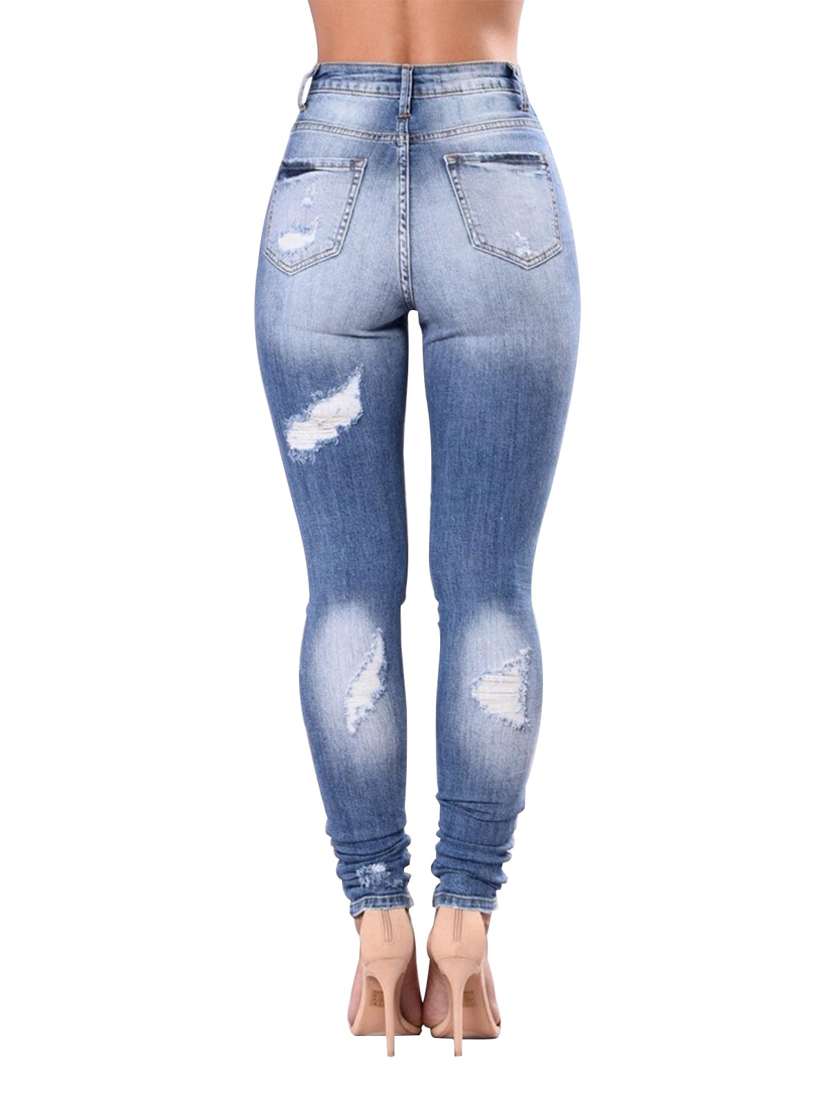 KUNMI Womens Classic High Waisted Skinny Stretch Butt Lifting Jeans Slim Fit Denim Pants