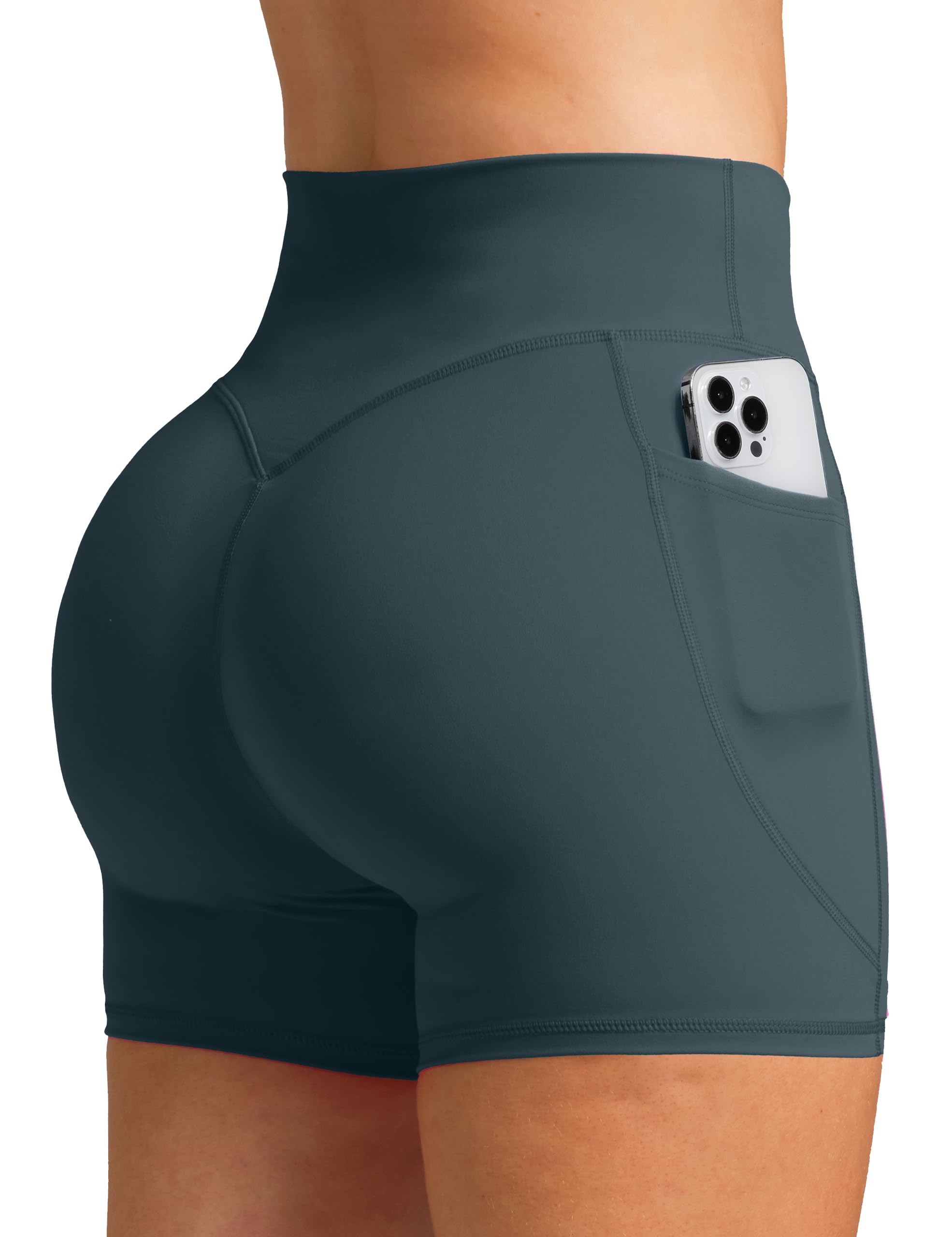 Olmlmt Biker Shorts Women 4.5" with Pockets High Waisted Spandex Yoga Workout Shorts