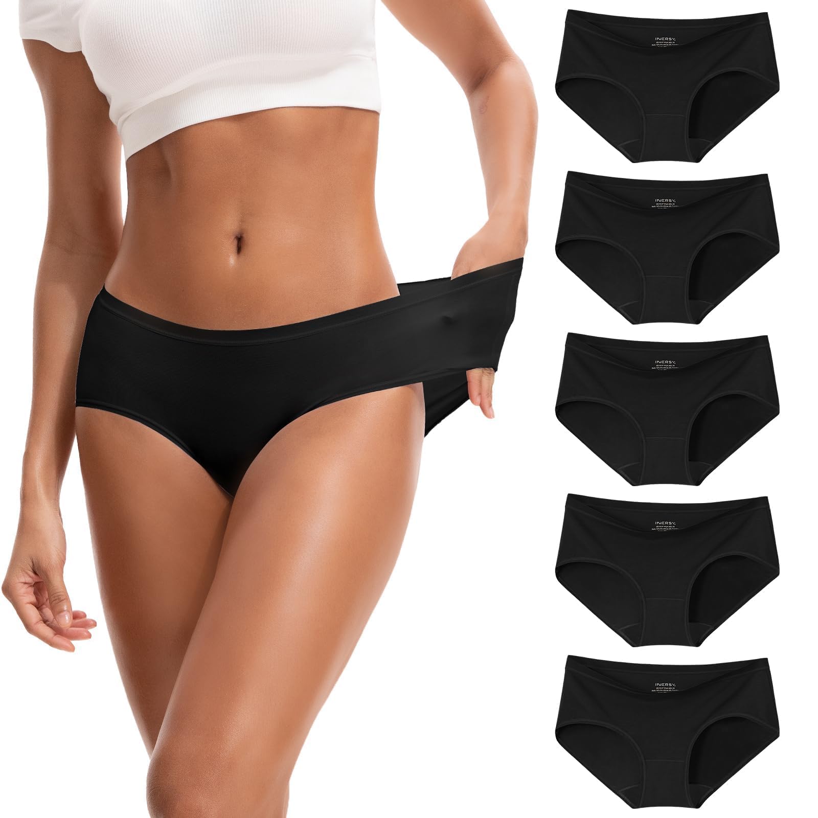 INNERSY Women's No Show Modal Underwear Quick Dry Panties 5-Pack