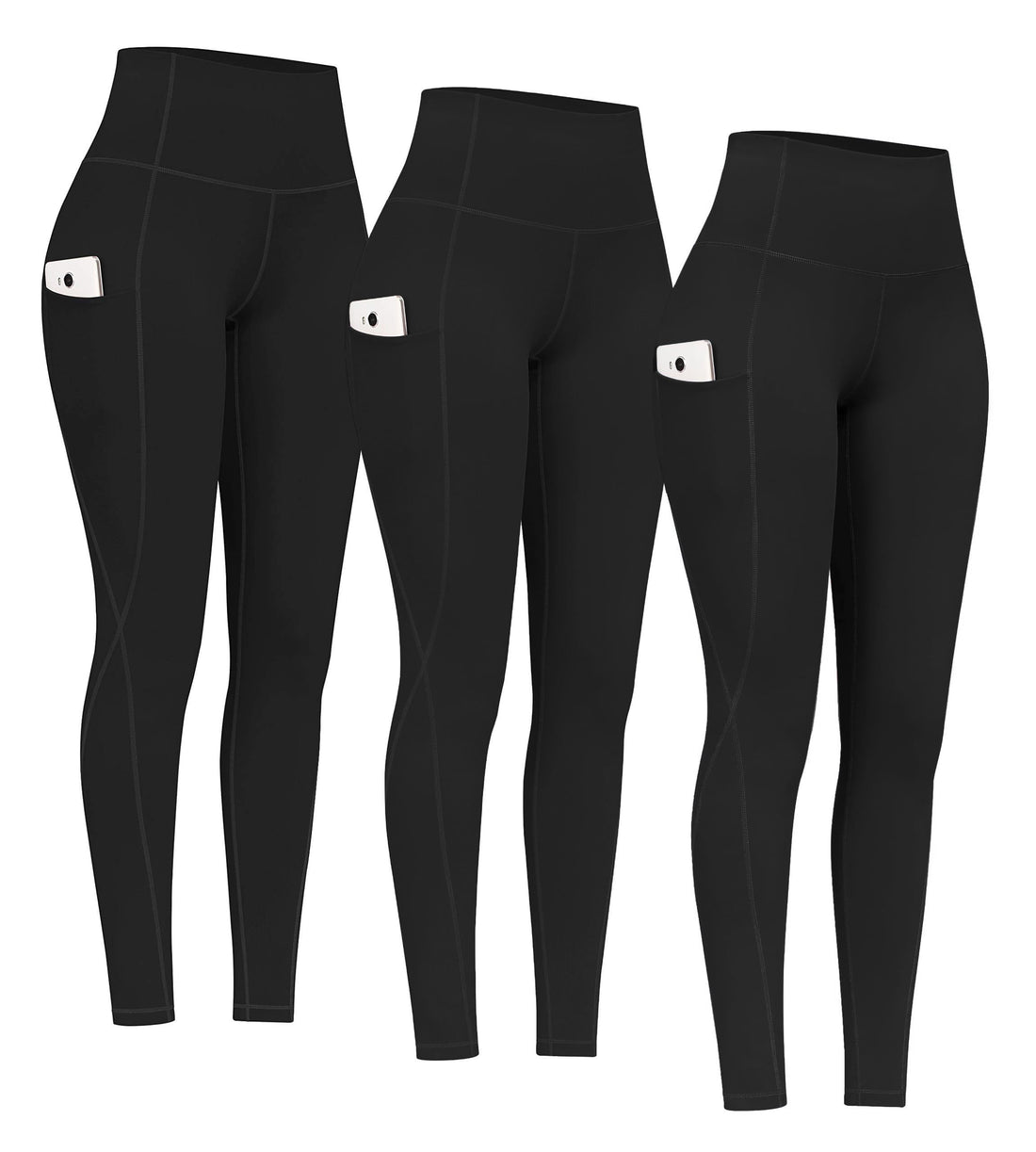 PHISOCKAT 2 Pack High Waist Yoga Pants with Pockets Tummy Control Leggings | Compression Leggings For Women,Non See-Through,4 Way Stretch,Breathable Fabric, Workout Leggings