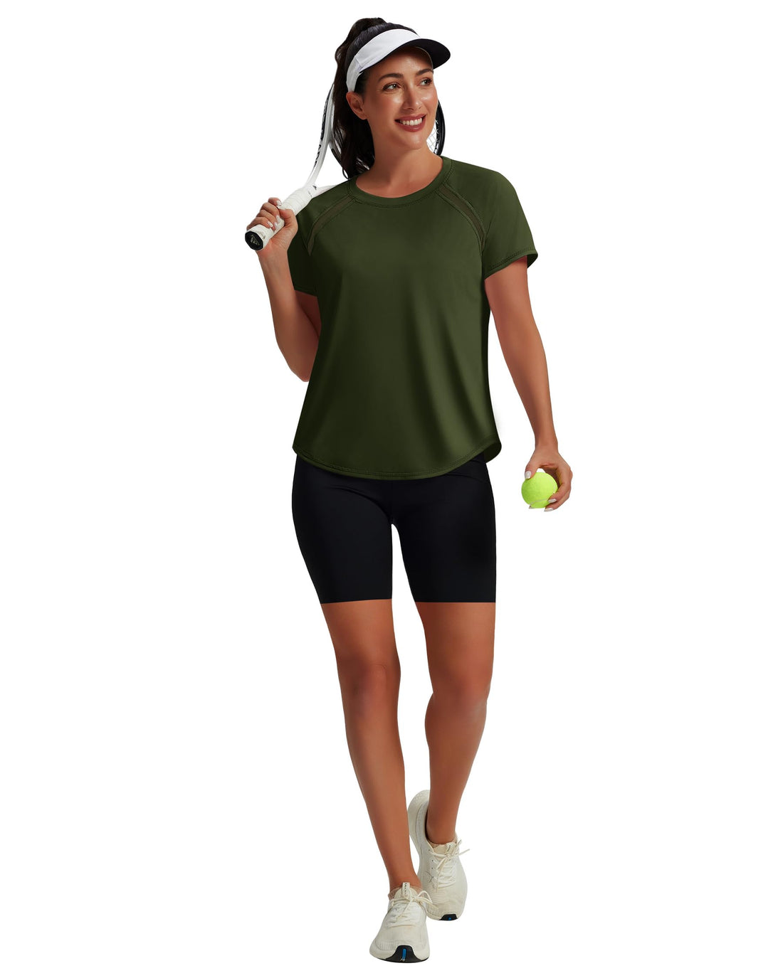 NIASHOT Womens Workout Tops Short Sleeve Yoga Pilates Outfits Athletic Gym Running UV Protection Shirts with Mesh