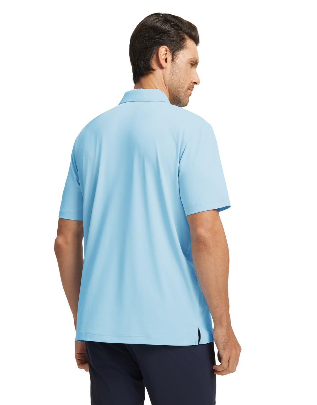M MAELREG Mens Golf Shirts Short Sleeve Chest Print Stripe Moisture Wicking Dry Fit Casual Collared Mens Polo Shirts