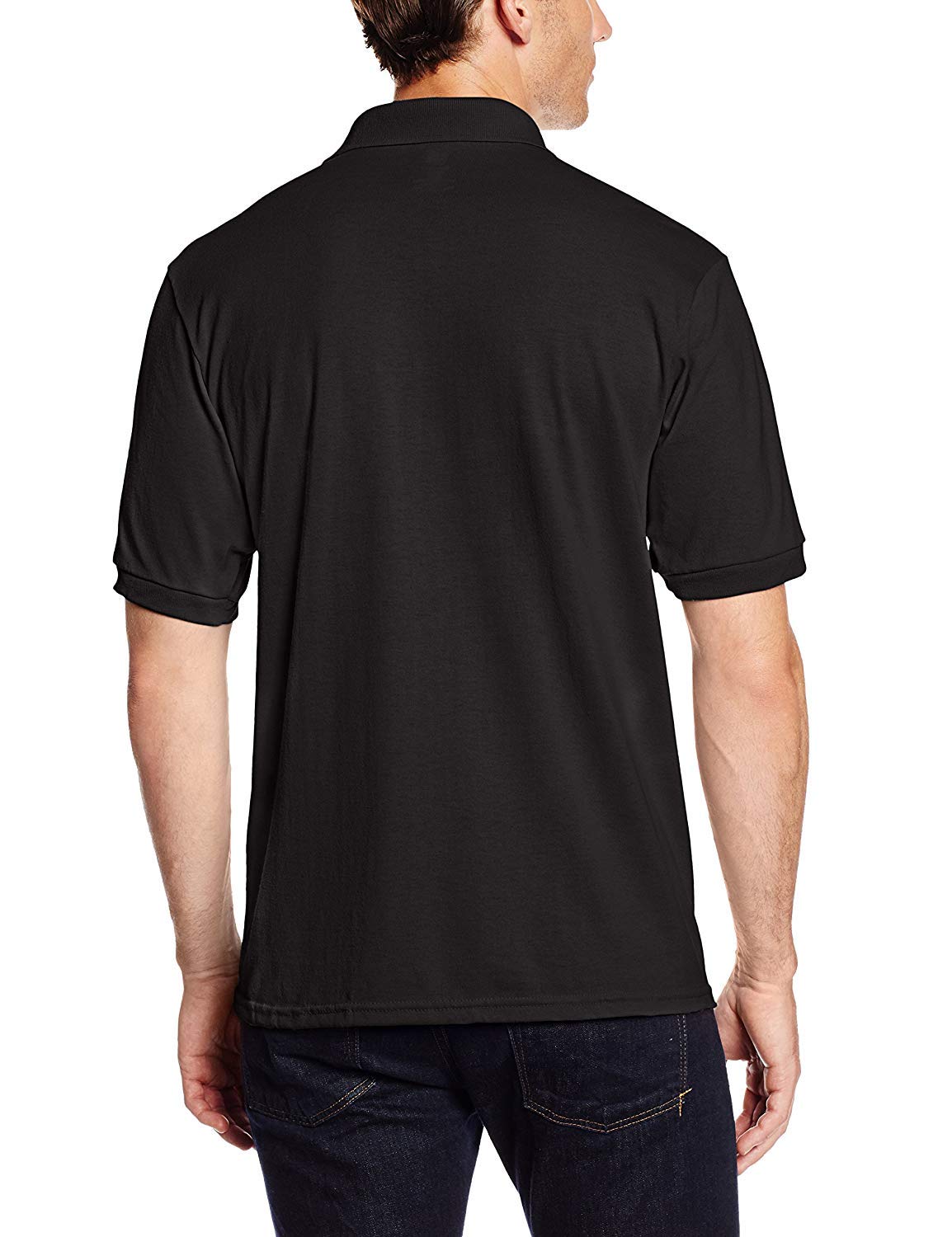 Hanes Mens EcoSmart Jersey Polo Shirt, Short-Sleeve Shirts for Men, T-Shirt, 2-Pack