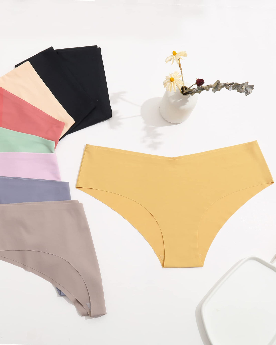 Women’s Seamless Bikini Panties Soft Stretch Invisibles Briefs No Show Hipster Underwear cheeky 9 pack XS-L