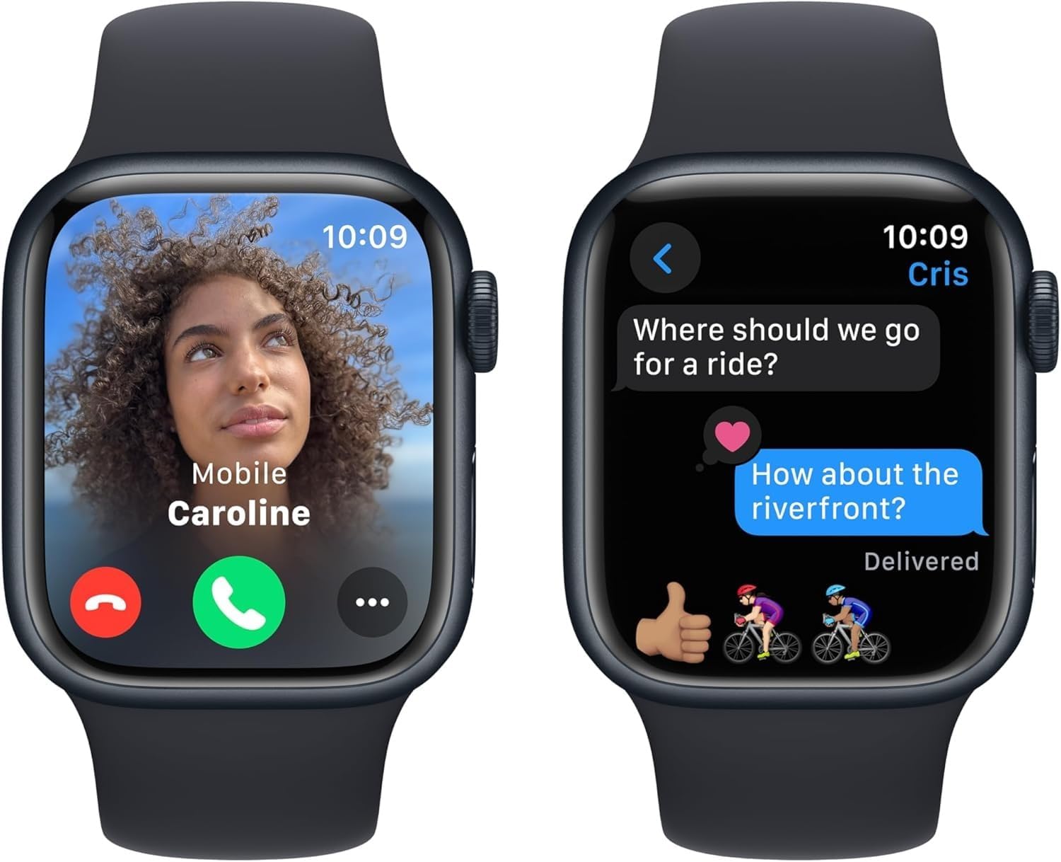 Apple Watch Series 9 (GPS + Cellular 45mm) Midnight Aluminum Case with Midnight Sport Band M/L (Renewed)