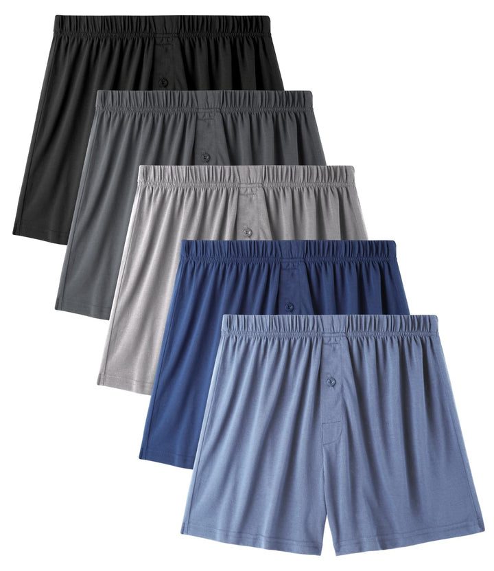 BAMBOO COOL Mens Boxers Durable Comfortable Boxer Shorts for Men Loose Ultra-Soft Men's Underwear (3 or 5 Pack)