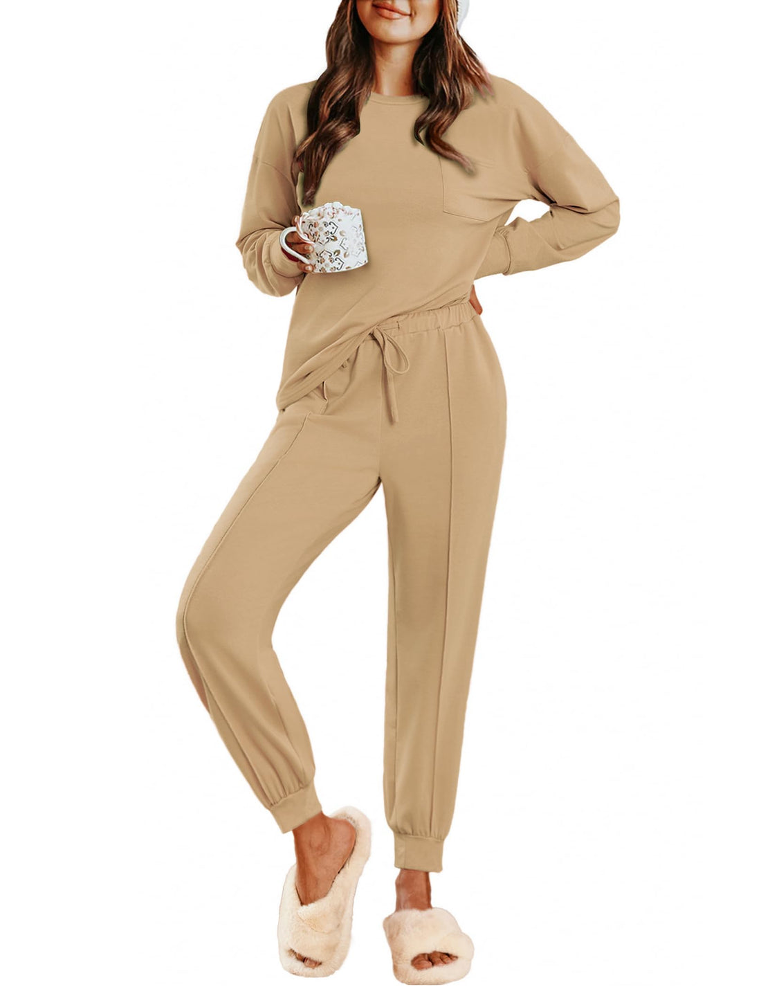 Ekouaer Lounge Sets for Women 2 Piece Jogger Pants Pajamas