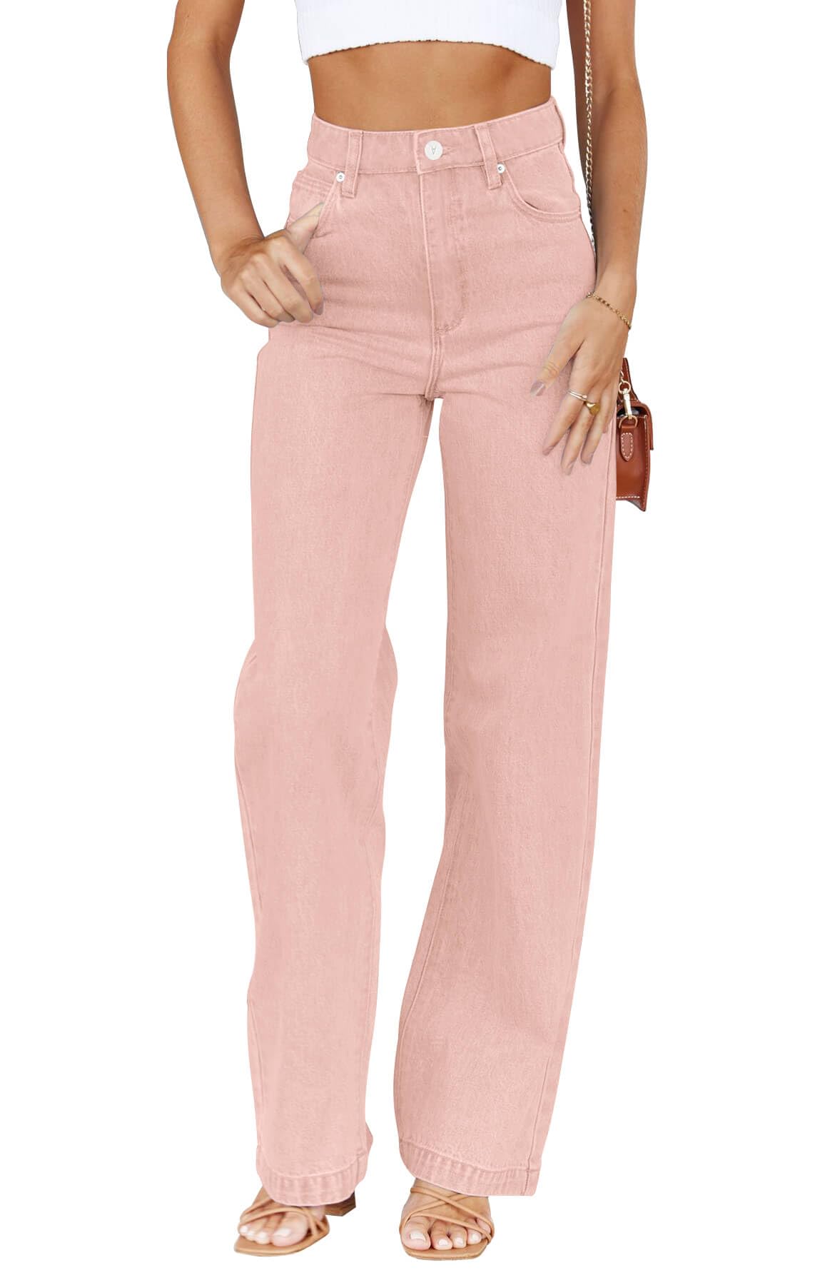 Cicy Bell Women's High Waisted Petite Jeans Boyfriend Baggy Straight Leg Casual Denim Pants with Pockets