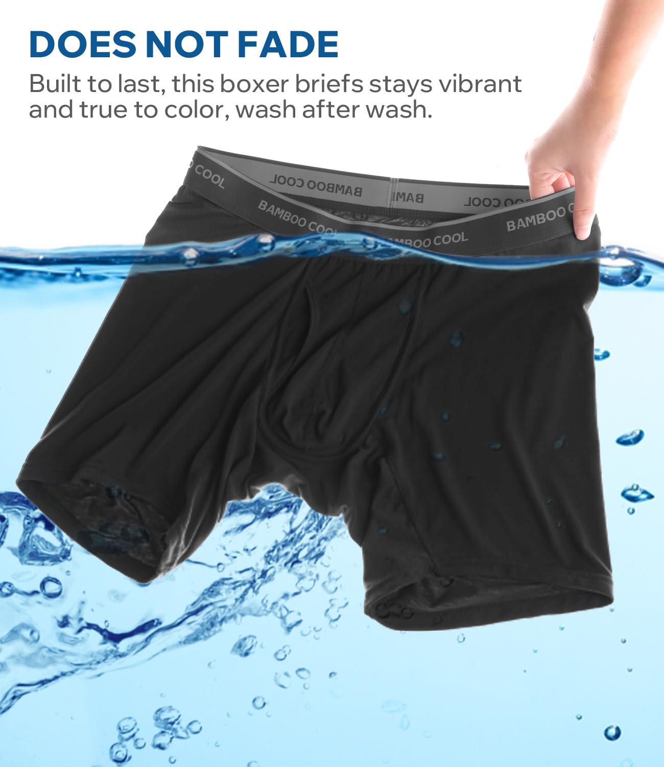 BAMBOO COOL Ultra Soft Mens Underwear Boxer Briefs 6-Pack | Bamboo Fabric‌,No Ride Up,More Breathable Than Cotton