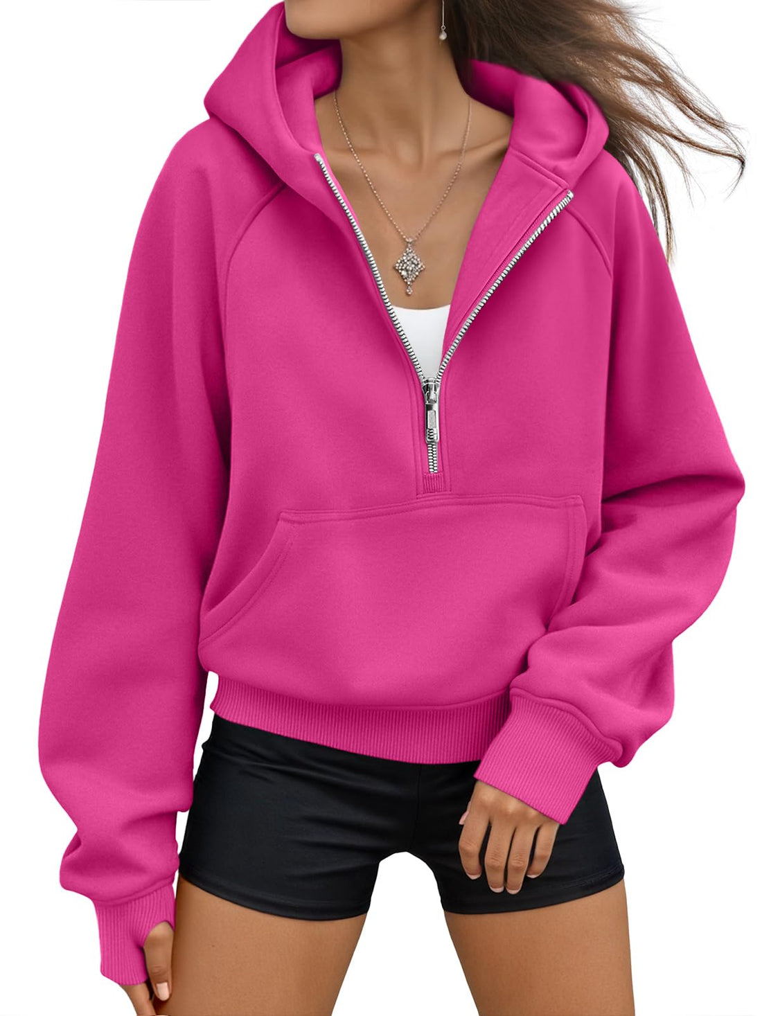 AUTOMET Womens Hoodies Half Zip Up Casual Comfort Fall Clothes 2026 | Fleece lined, hooded, jackets with pockets, travel airport Outfits, y2k sweatshirts, cute loung wear, winter sweaters