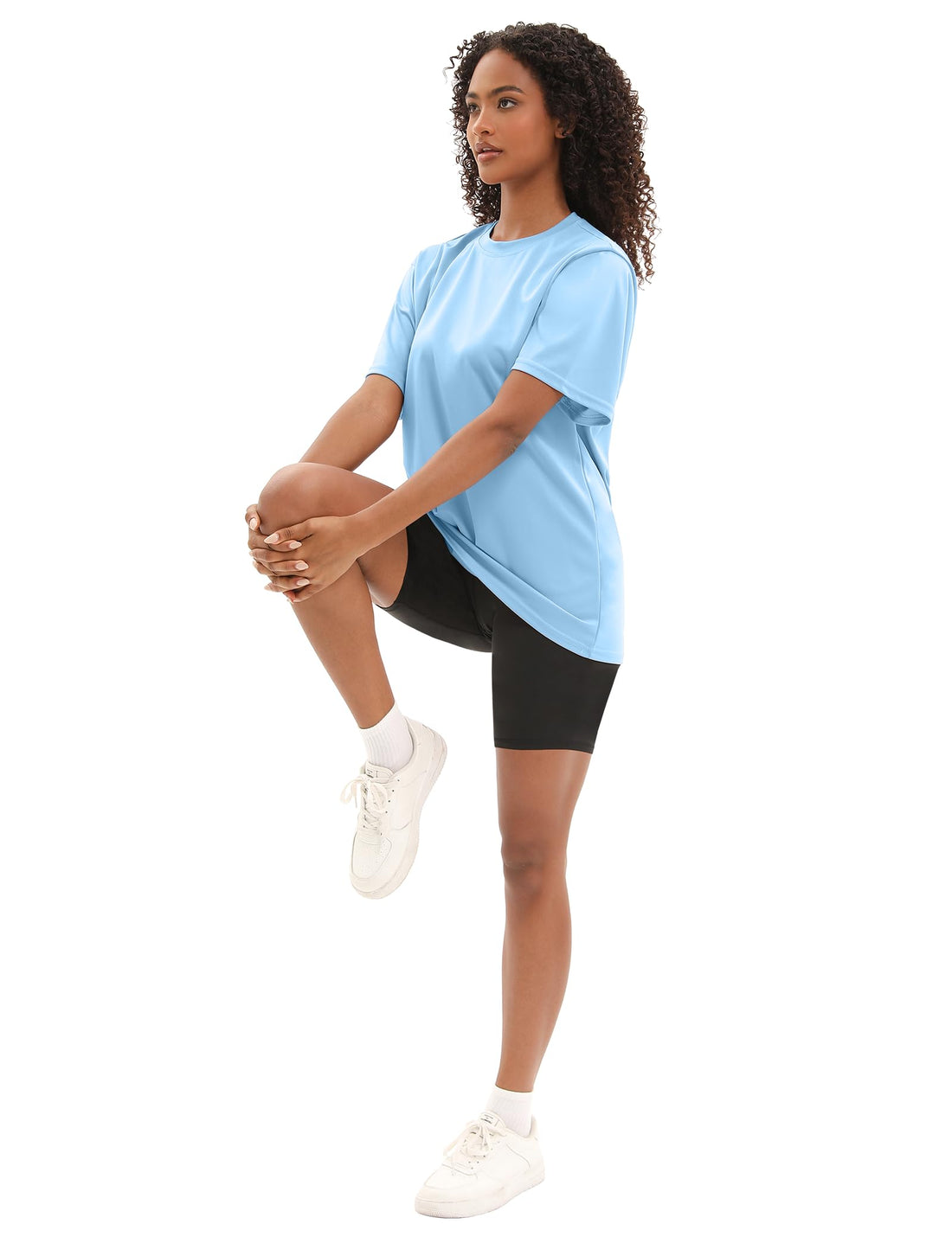 Kinglaman 5 Pack Workout Oversized T Shirts for Women, Short Sleeve Plus Size Baggy Dry Fit Athletic Gym Shirts Tops Tees