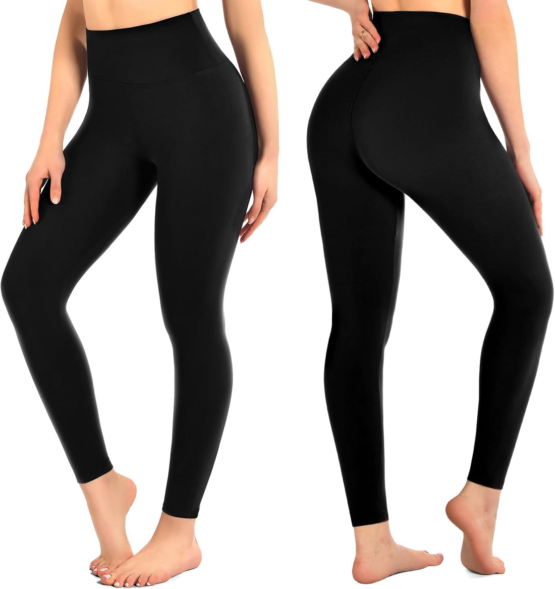 Leafigure 3 Pack Leggings for Women,High Waisted Soft Yoga Pants | High Waist,Non-See through,stretch fabric,butter soft,leggings pack,black leggings women,Workout,Running,Gym,Athletic
