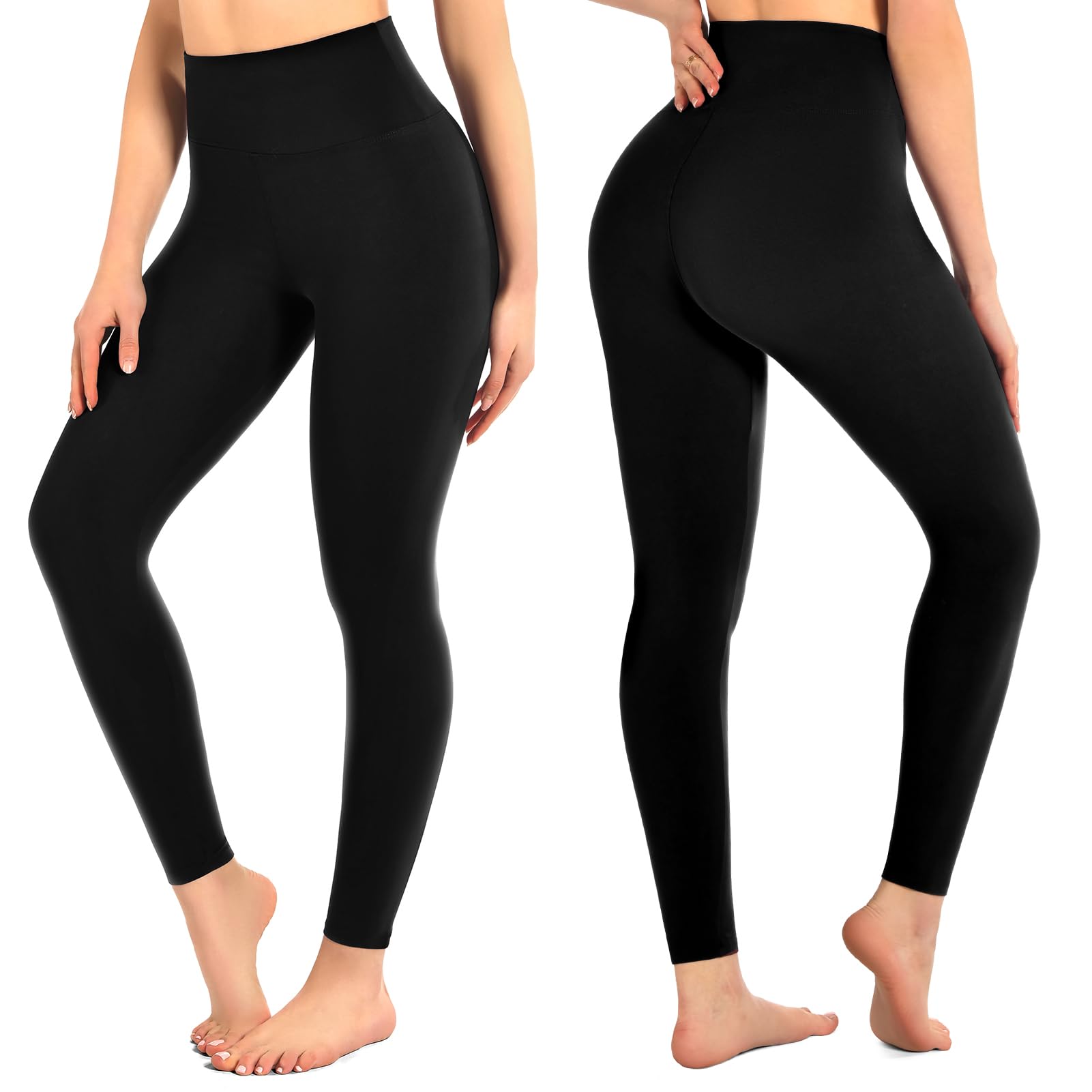 Leafigure 3 Pack Leggings for Women,High Waisted Soft Yoga Pants | High Waist,Non-See through,stretch fabric,butter soft,leggings pack,black leggings women,Workout,Running,Gym,Athletic