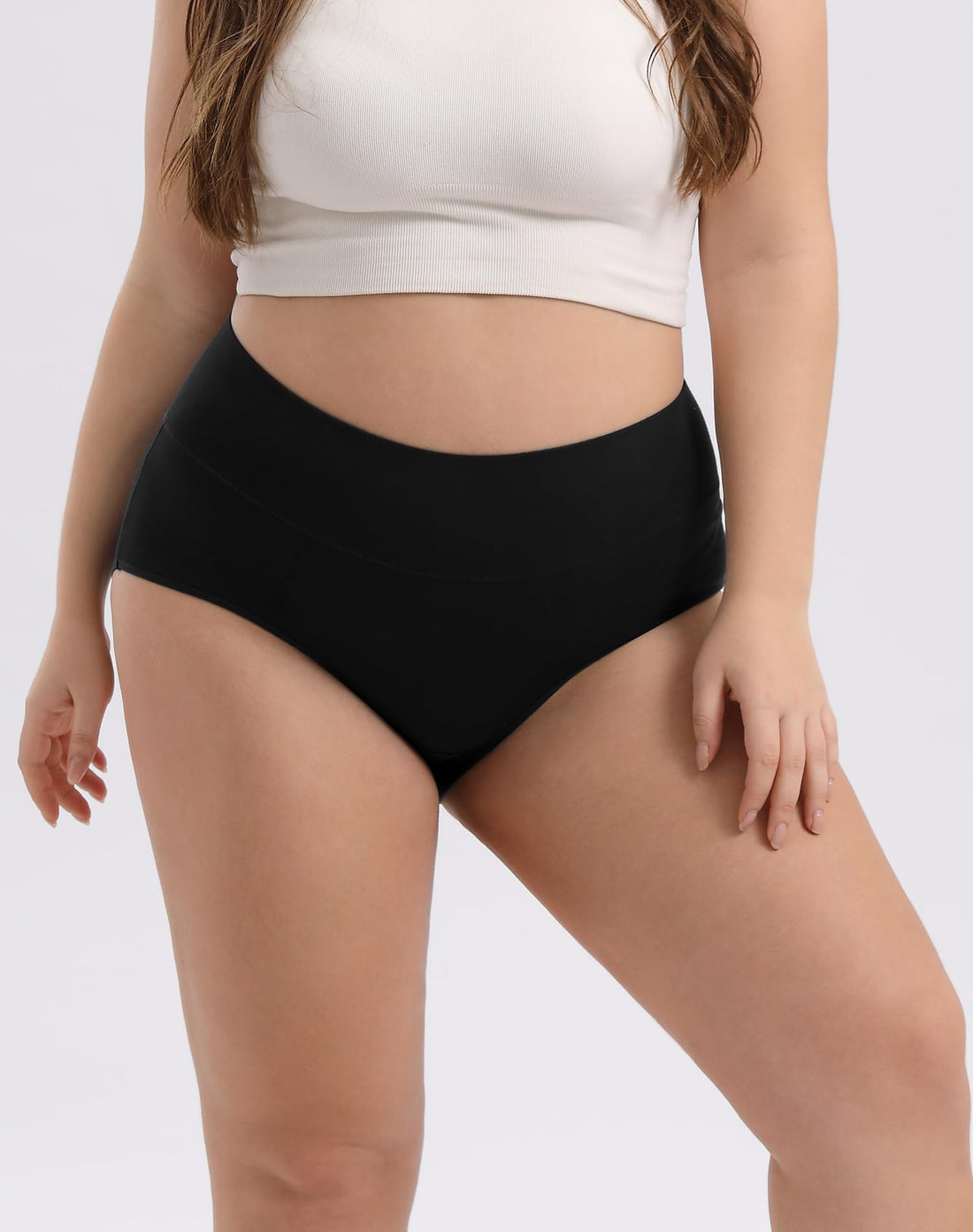 INNERSY Women's Plus Size XL-6XL Cotton Underwear High Waisted Briefs Panties 4-Pack