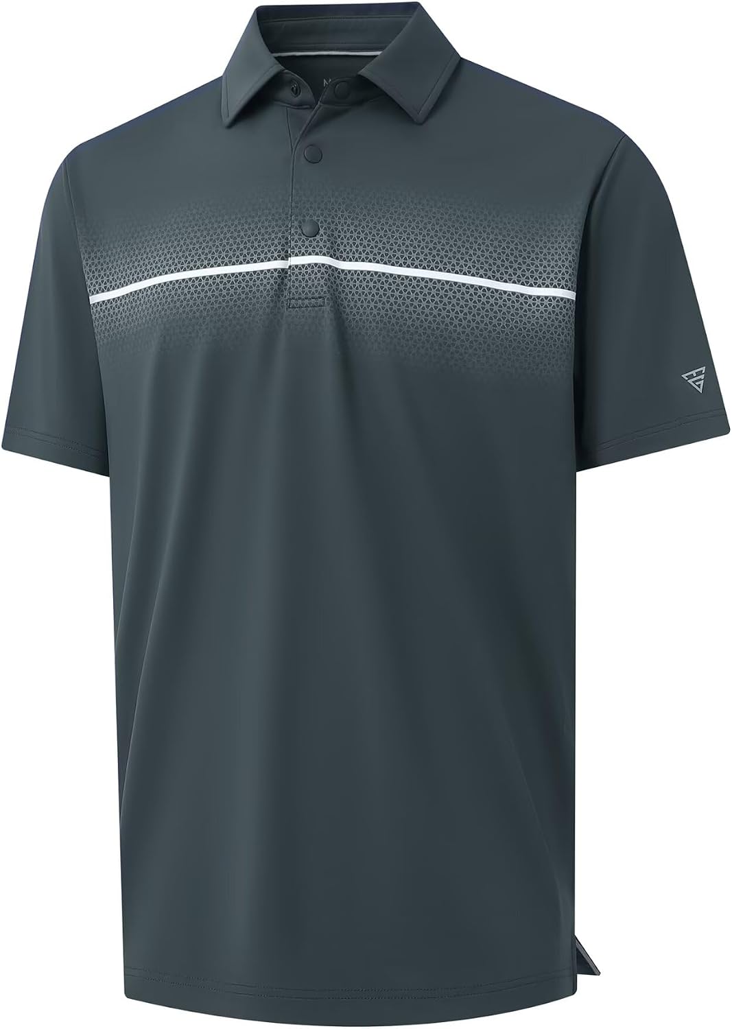 M MAELREG Mens Golf Shirts Short Sleeve Chest Print Stripe Moisture Wicking Dry Fit Casual Collared Mens Polo Shirts