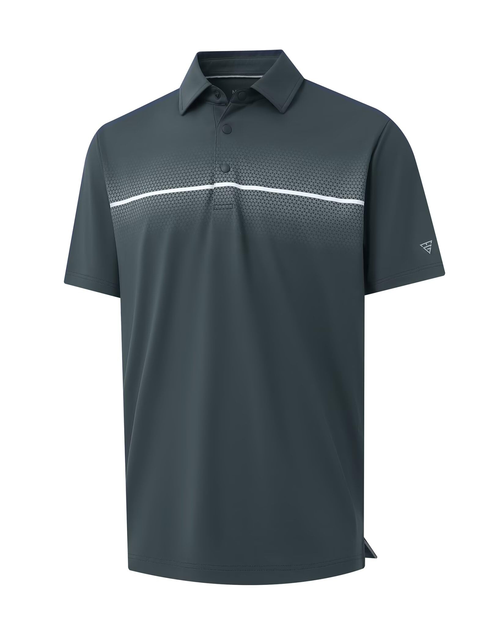 M MAELREG Mens Golf Shirts Short Sleeve Chest Print Stripe Moisture Wicking Dry Fit Casual Collared Mens Polo Shirts