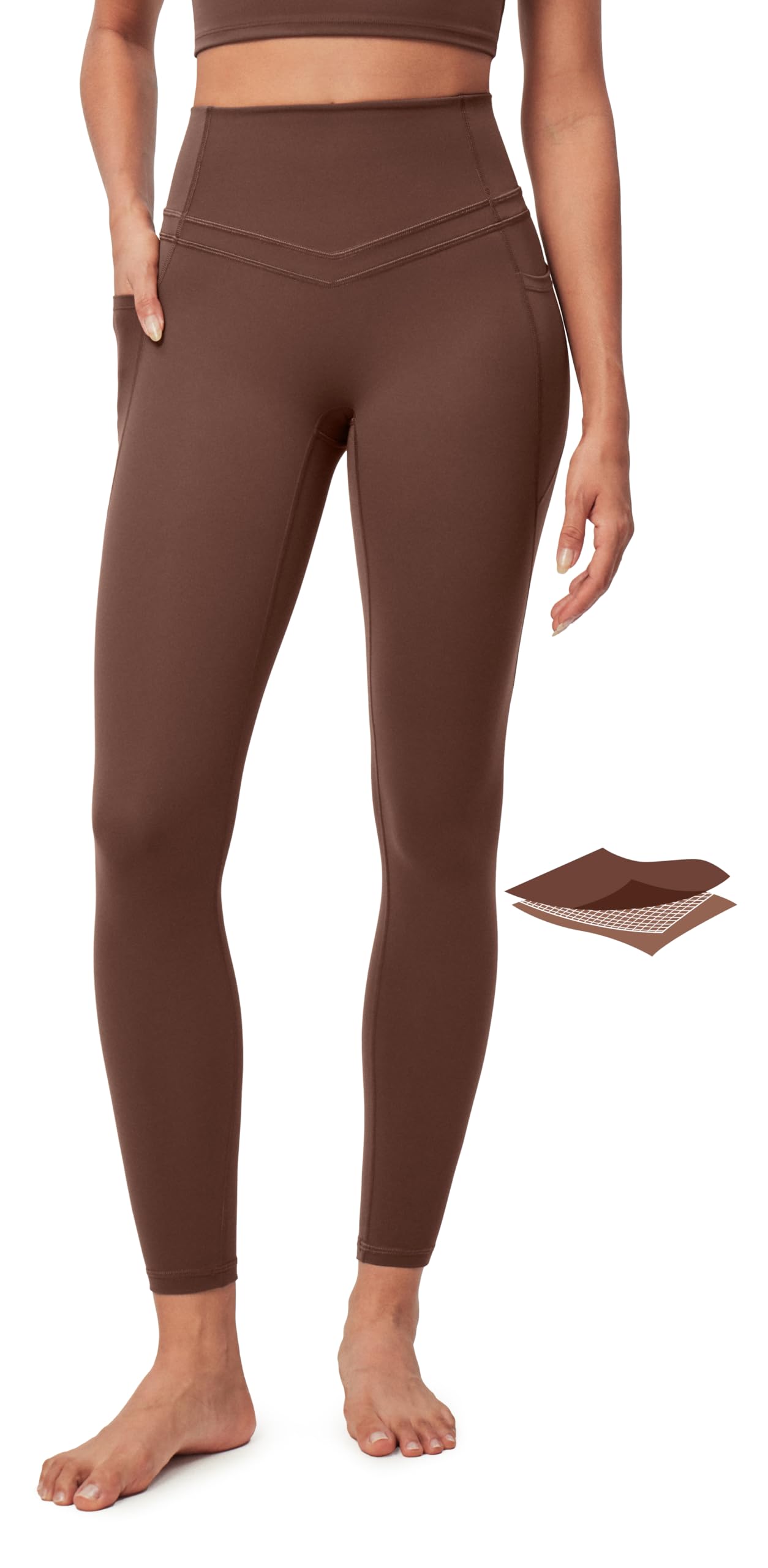 IUGA Compression Leggings with Pockets for Women Tummy Control Leggings No Front Seam Workout High Waist Yoga Pants