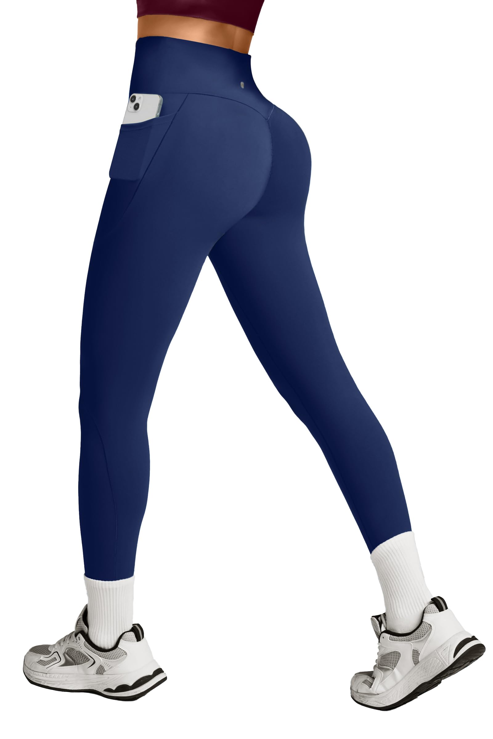 Heathyoga Scrunch Butt Lifting Leggings with Pockets for Women Tummy Control Compression Leggings No Front Seam Yoga Pants