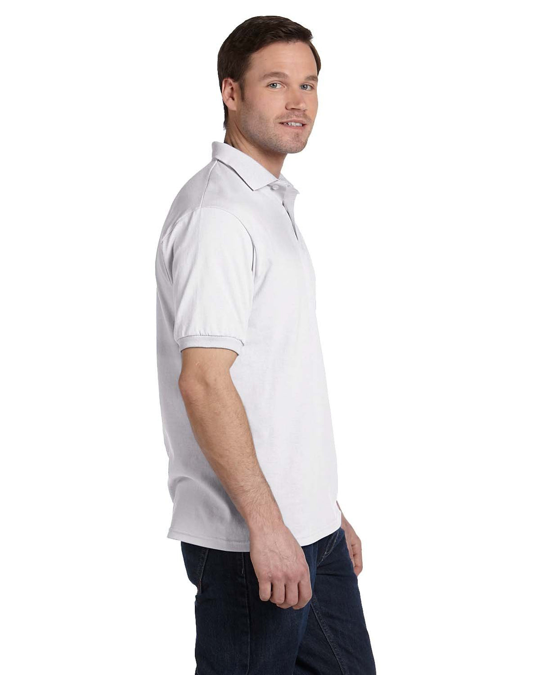 Hanes Mens EcoSmart Jersey Polo Shirt, Short-Sleeve Shirts for Men, T-Shirt, 2-Pack