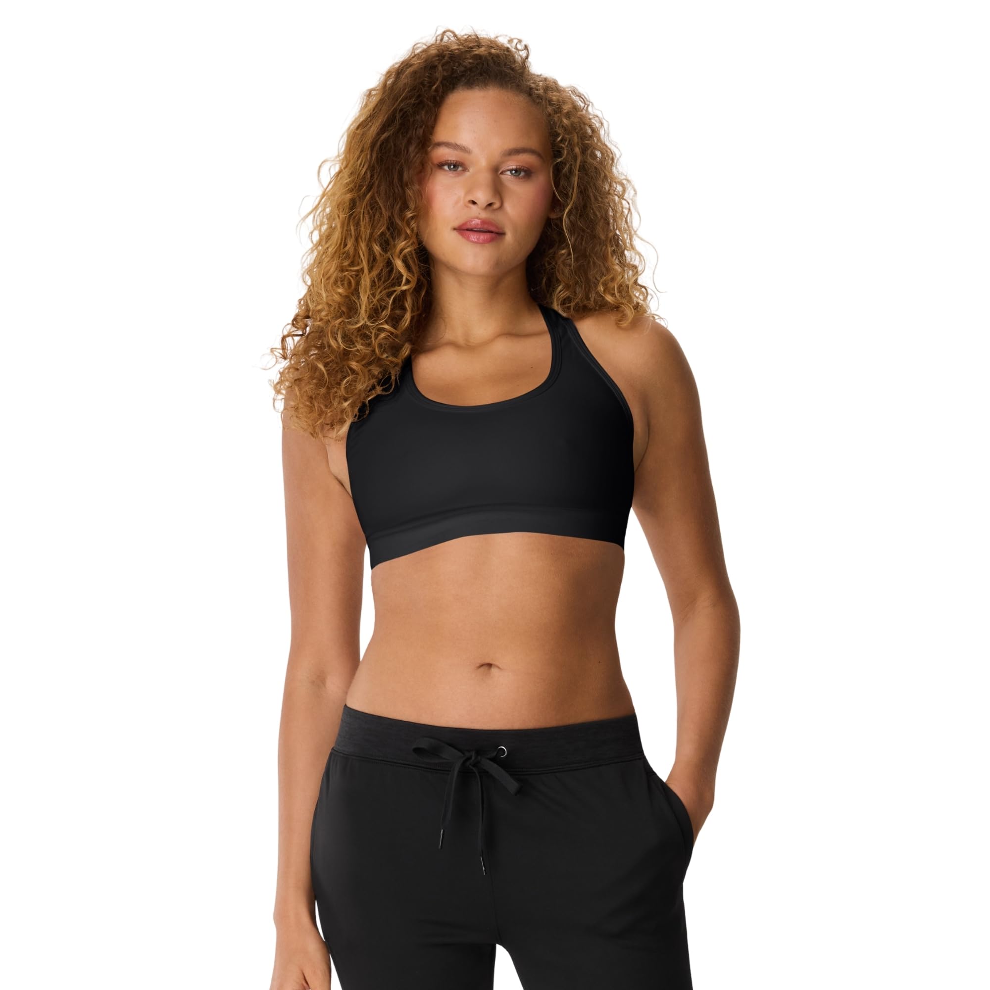 Hanes Womens Sport Compression Racerback Sports-Bra