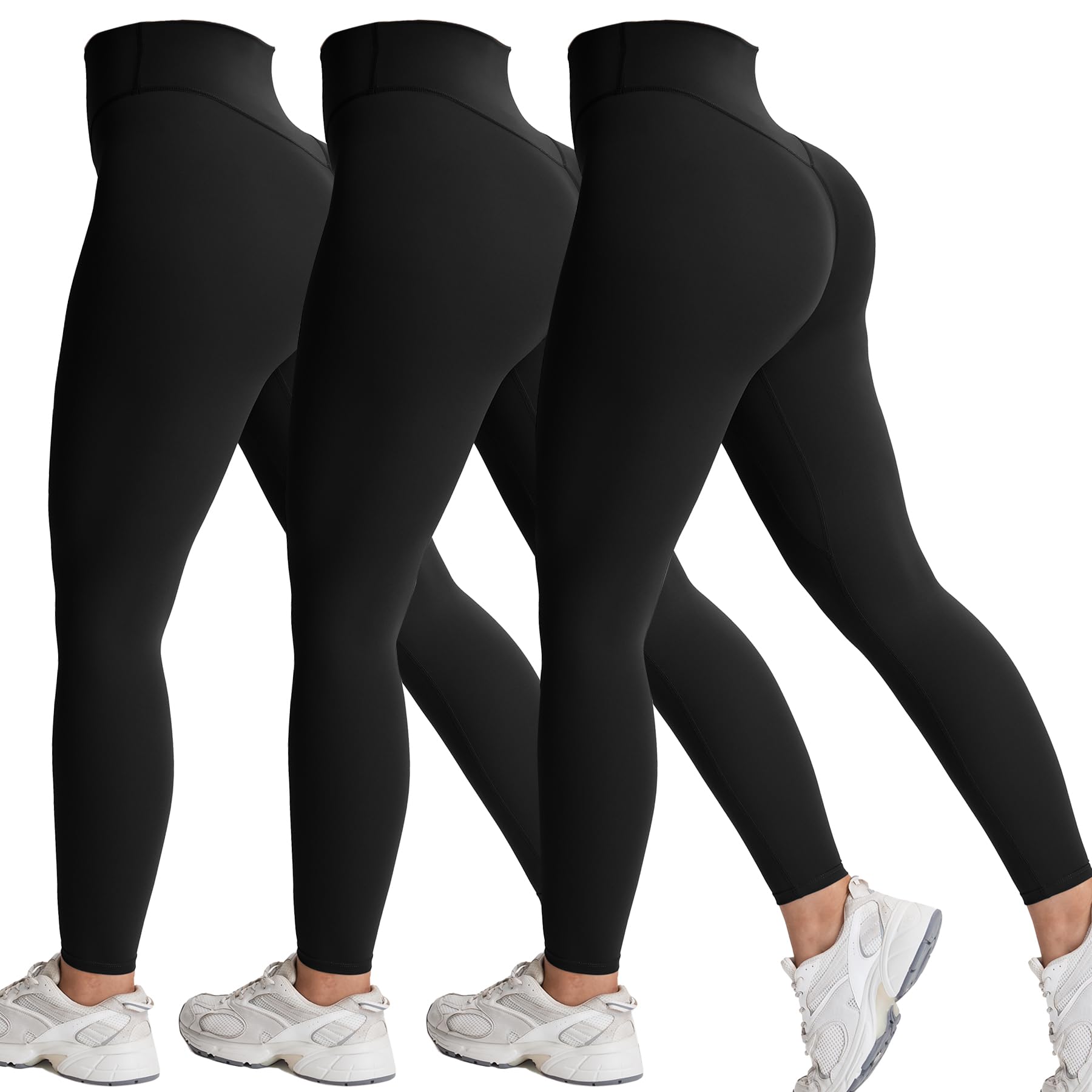 Aoxjox High Waisted Workout Leggings for Women Tummy Control Buttery Soft Yoga Metamorph Deep V Pants 26"