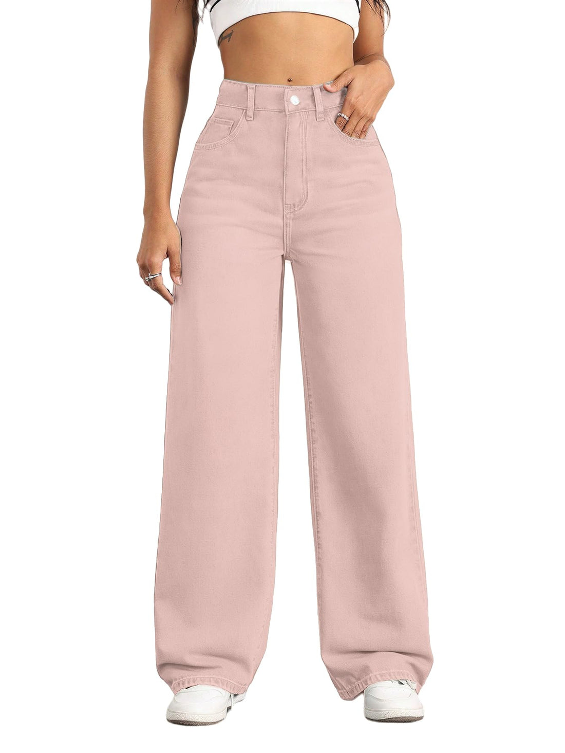 Straight Leg Jeans for Women,High Waisted Wide Leg Loose Stretchy Boyfriend Denim Pants Baggy Jeans for Women