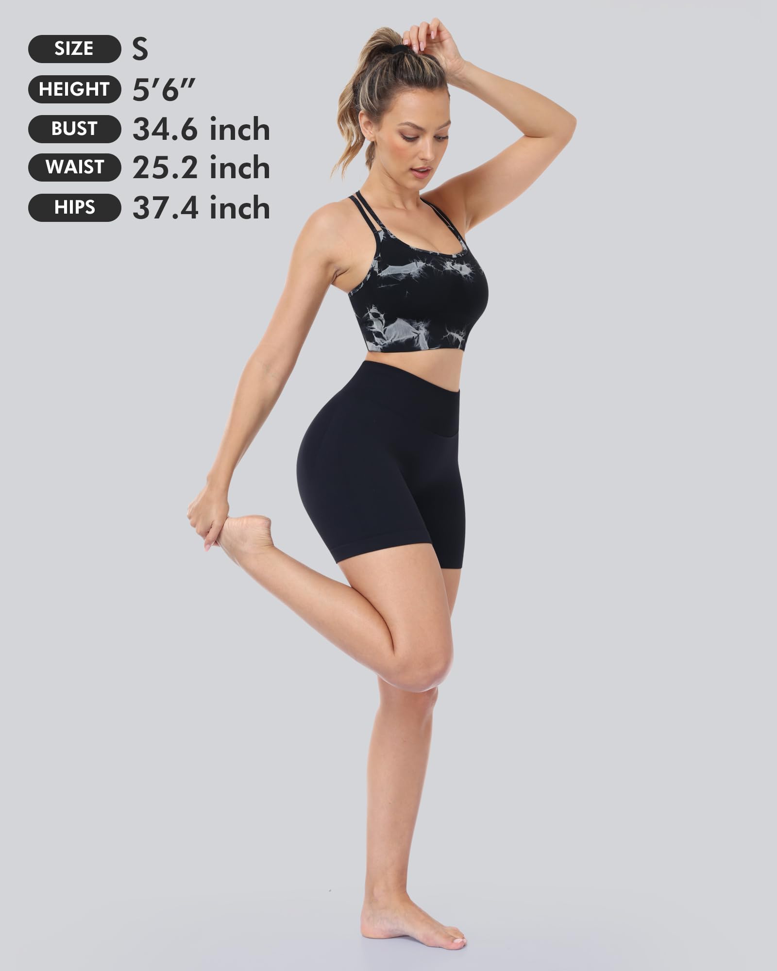 CHRLEISURE Sports Bras for Women, 4 Packs Padded High Support Workout Yoga Seamless Criss-Cross Racerback Bras