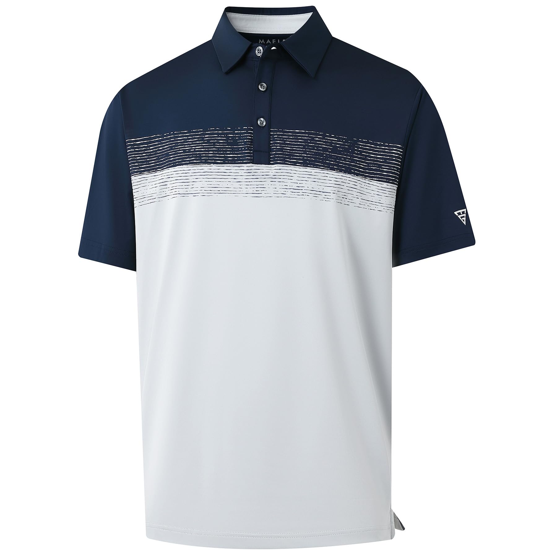 M MAELREG Golf Shirts for Men Dry Fit Performance Chest Print Color Block Moisture Wicking Casual Short Sleeve Polo Shirts