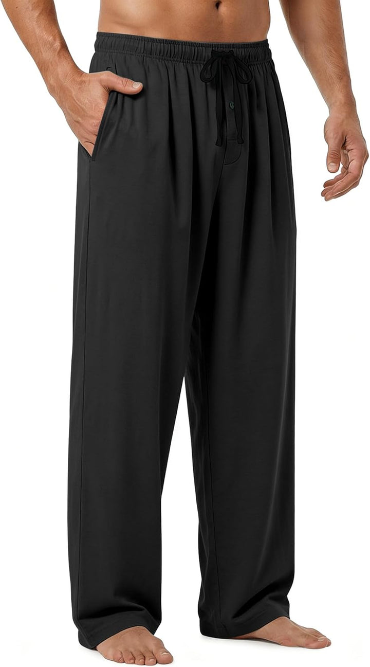 Mens Pajama Pants - Moisture Wicking Bamboo Viscose Cotton Soft Cooling Sleep Bottoms for Home & Lounge