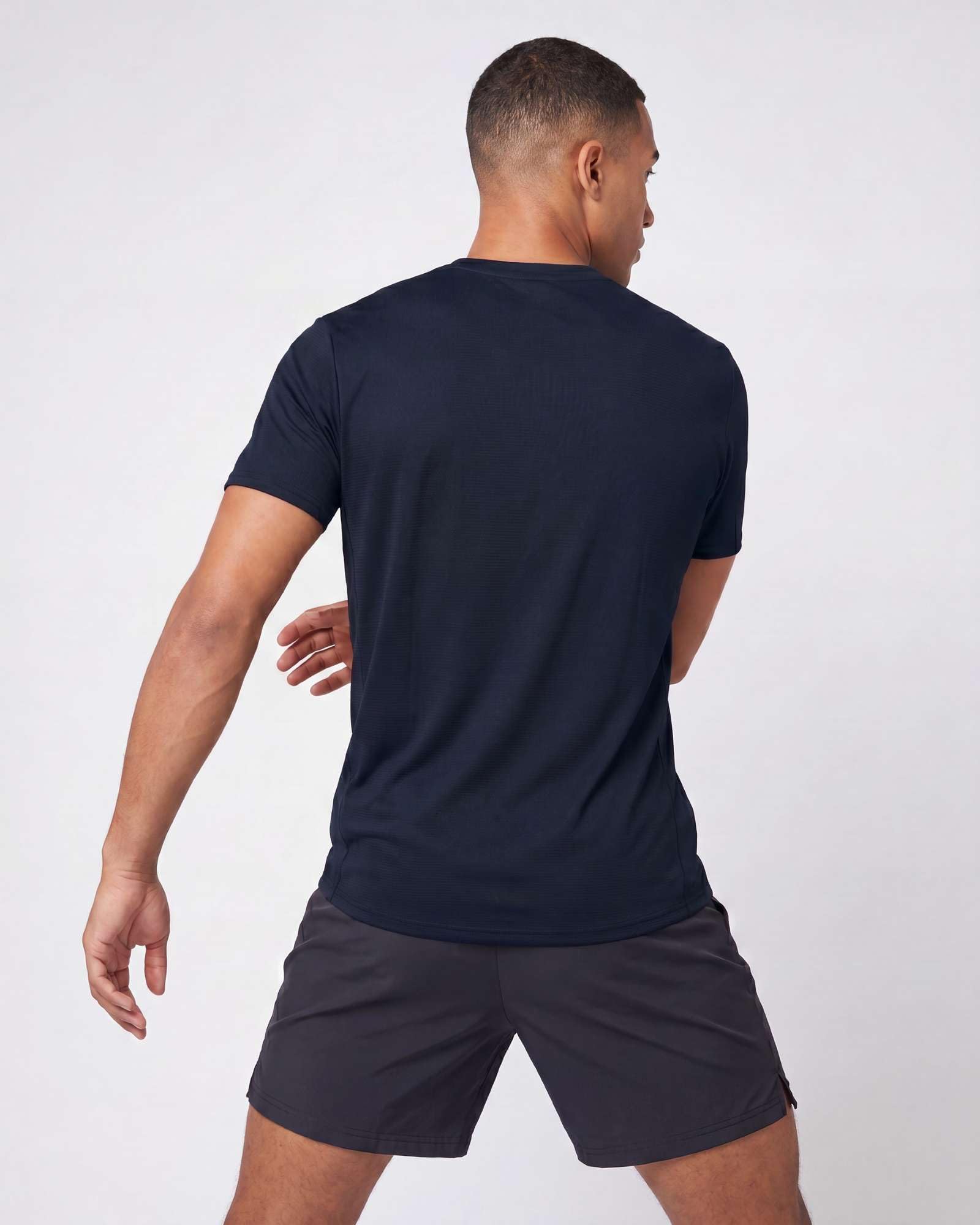 5 Pack Men's Dry Fit Short Sleeve Crew T Shirts Gym Tees Athletic Workout | Breeze Tech, Cooling Moisture Wicking Breathable, Soft Casual Workout, Running Hiking Exercise Soccer