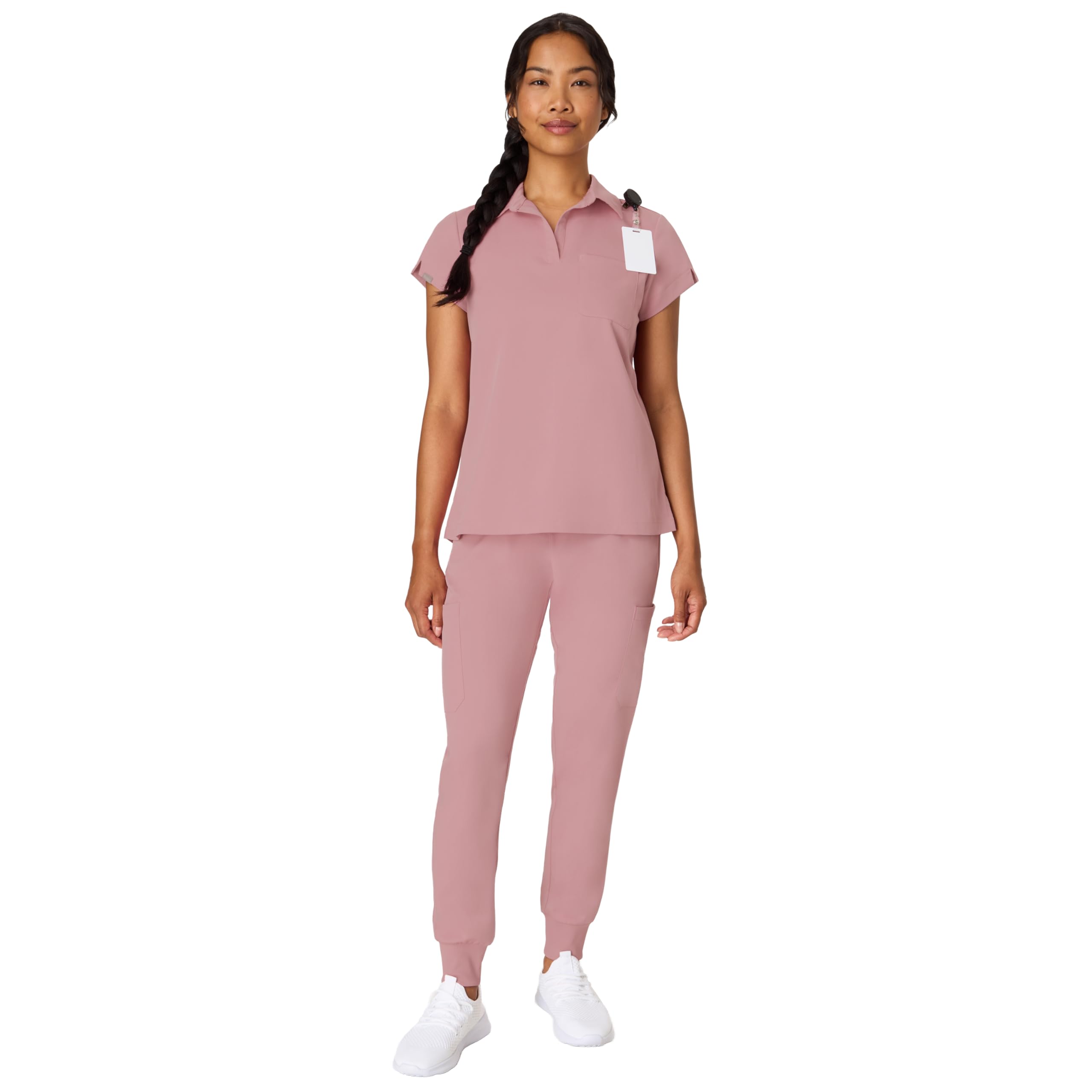 Hanes Women's Scrubs Top, Premium Polo V-Neck Moisture-Wicking Odor Control Women's Shirt