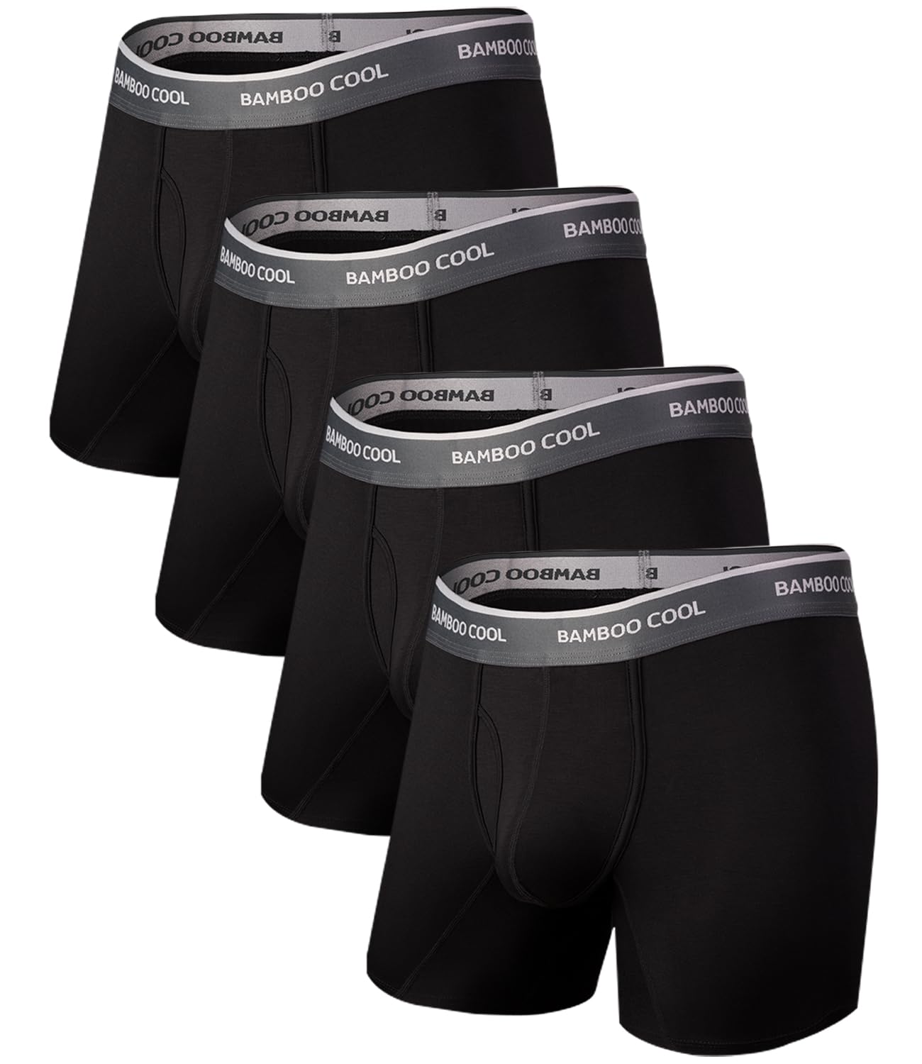 BAMBOO COOL Men's Underwear Boxer Briefs Soft Breathable Underwear (4 or 7 Pack)