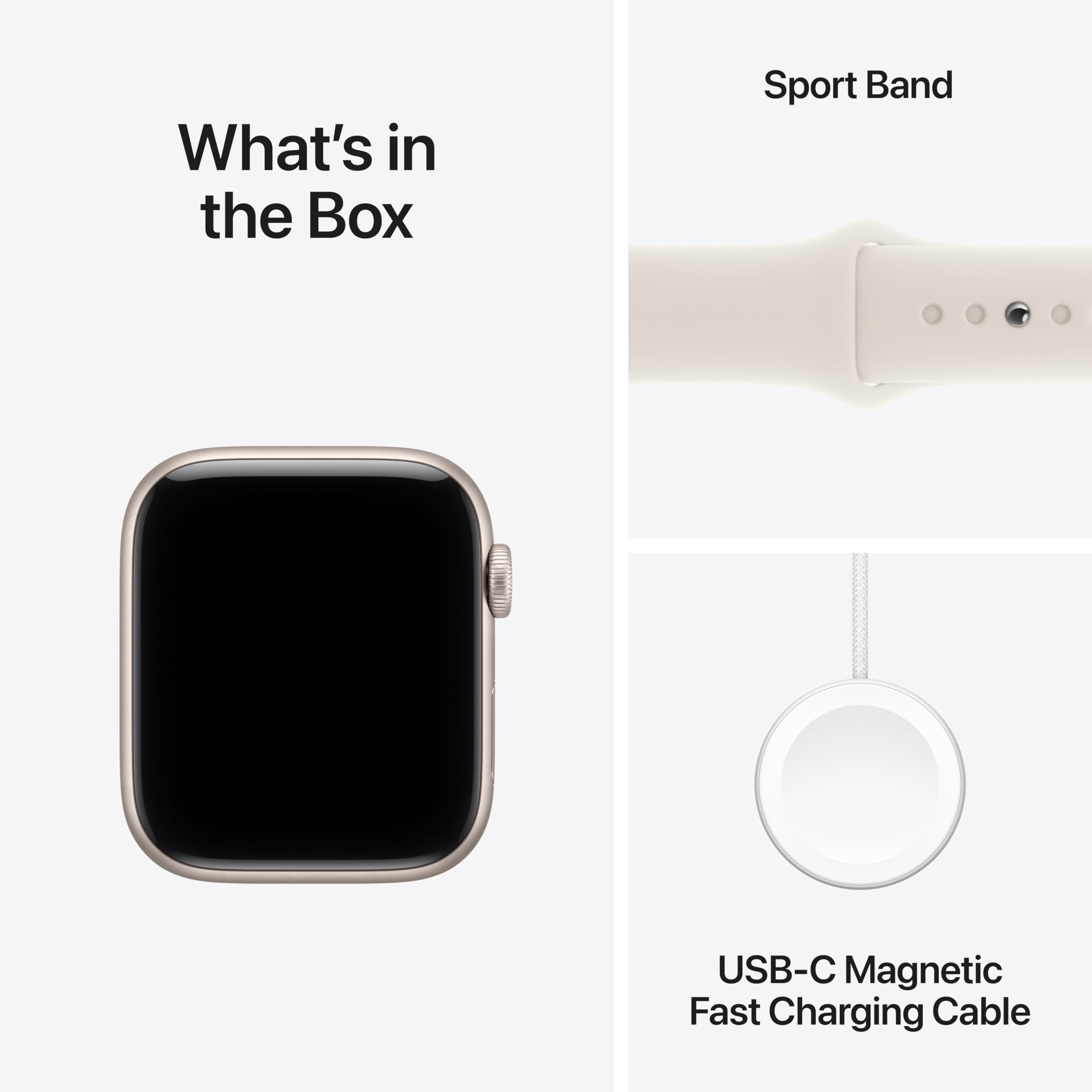 Apple Watch SE 3 [GPS 40mm] Smartwatch with Starlight Aluminium Case with Starlight Sport Band - S/M. Fitness and Sleep Trackers, Heart Rate Monitor with AppleCare+ (2 Years)