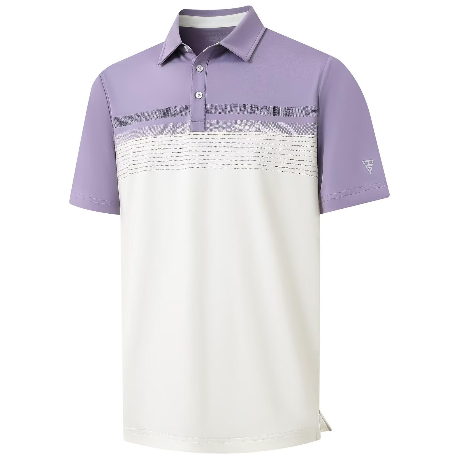 M MAELREG Golf Shirts for Men Dry Fit Performance Chest Print Color Block Moisture Wicking Casual Short Sleeve Polo Shirts