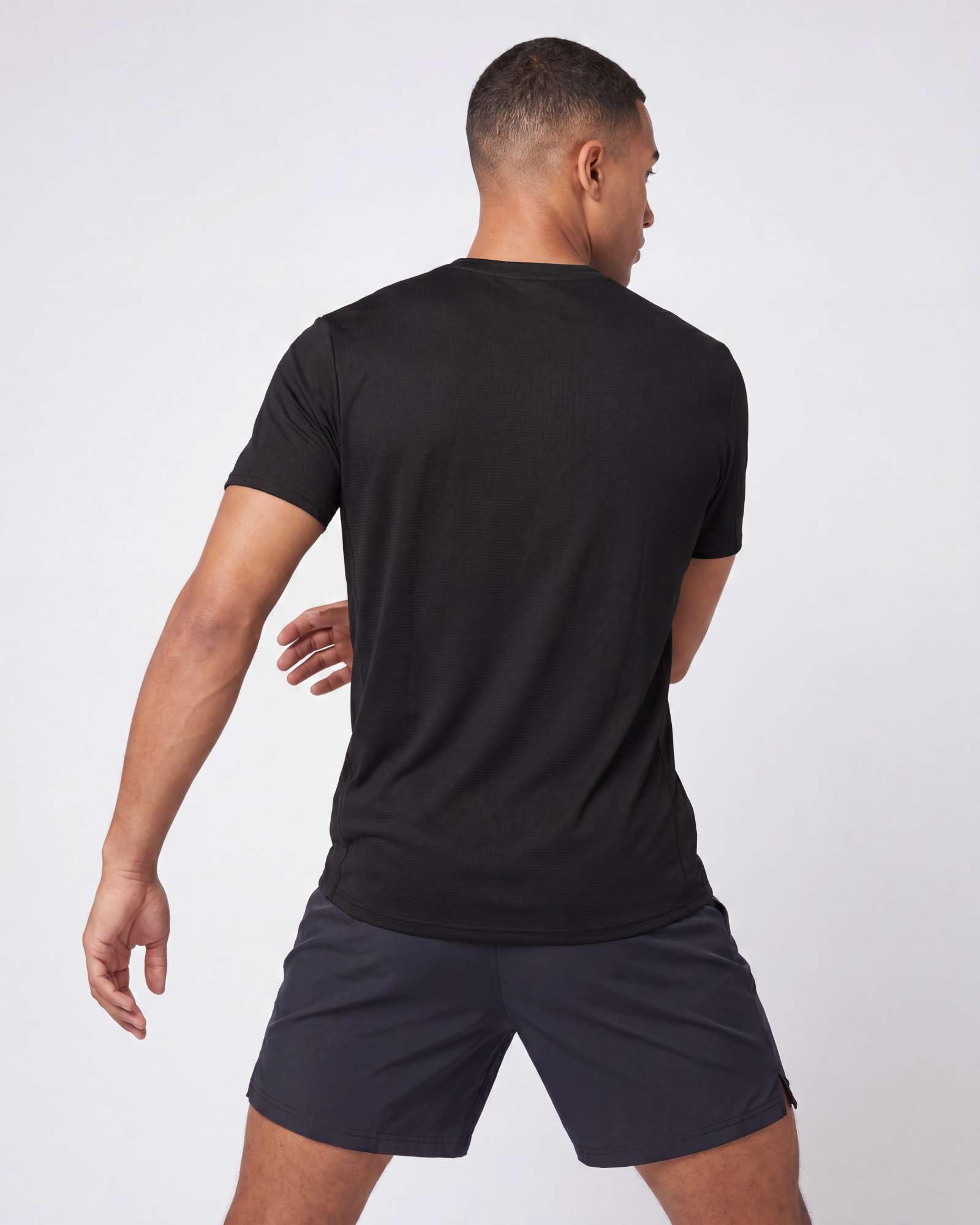 5 Pack Men's Dry Fit Short Sleeve Crew T Shirts Gym Tees Athletic Workout | Breeze Tech, Cooling Moisture Wicking Breathable, Soft Casual Workout, Running Hiking Exercise Soccer
