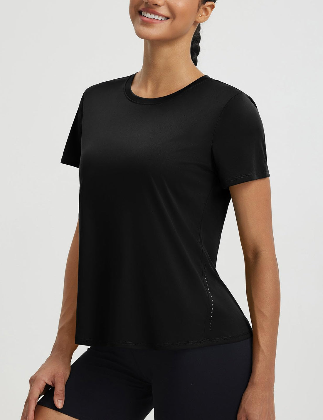 baleaf Women's Athletic Tops Short Sleeve Workout Shirts | Quick Dry, Moisture-wicking, Breathable, Lightweight, Stretchy, Sun Protection, Crew Neck, for Running, Gym, Tennis, Yoga