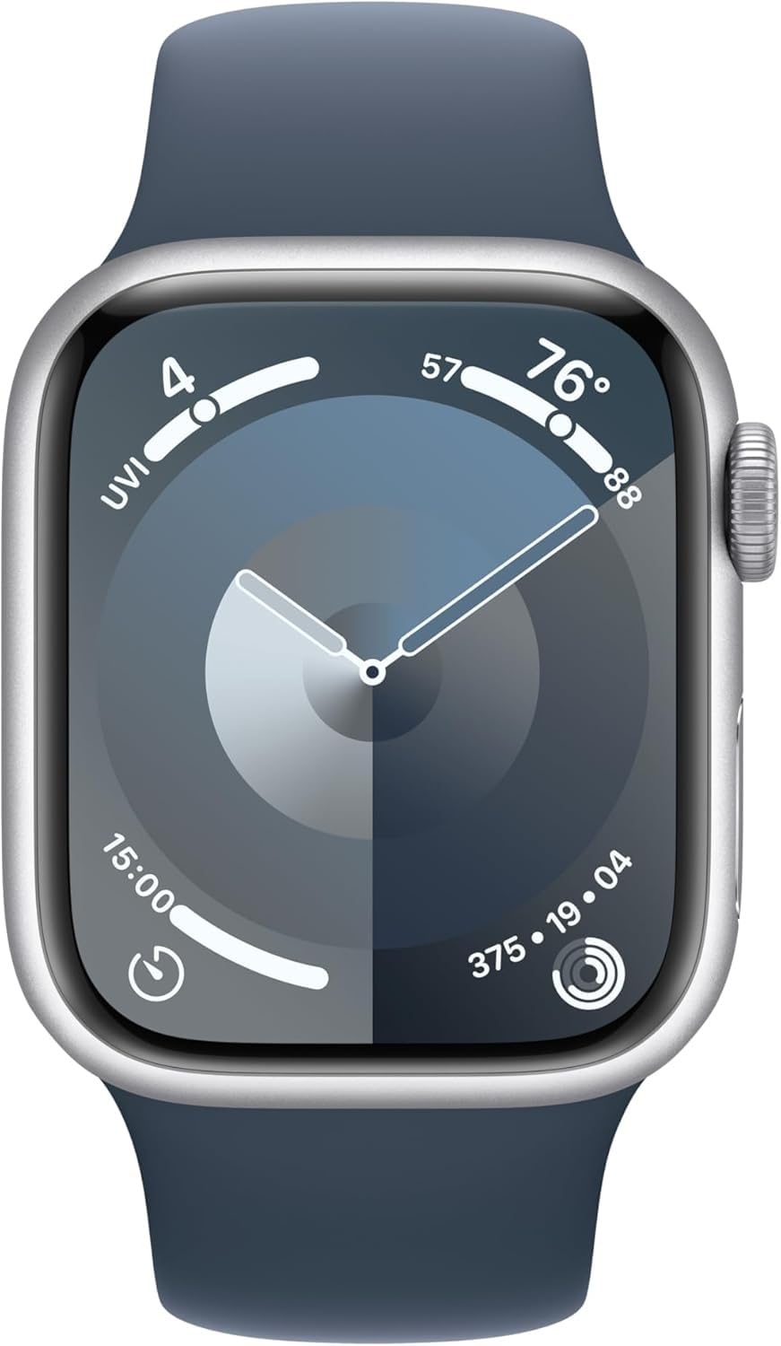 Apple Watch Series 9 [GPS 45mm] Midnight Aluminum Case with Midnight Sport Band M/L (Renewed)