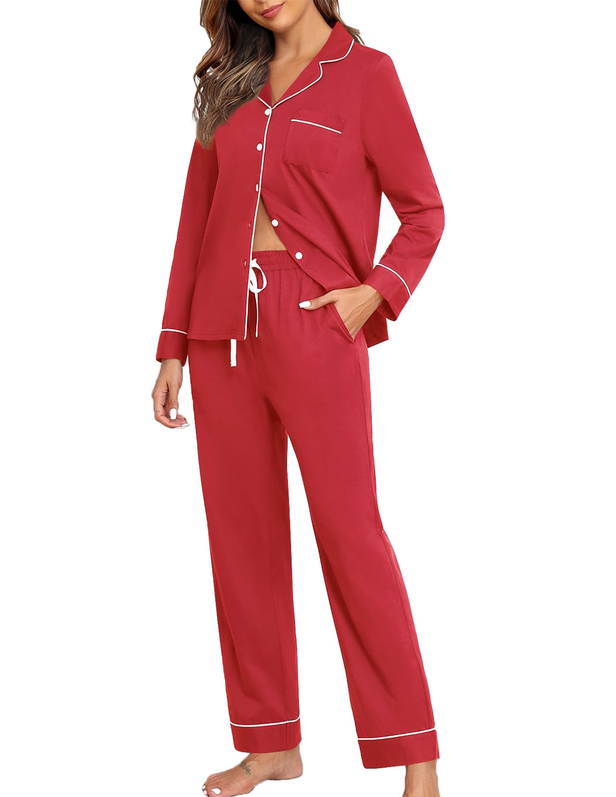 Veseacky Womens Pajamas Sets Lounge Sets for Women with Pockets for Home and Pajama Parties Suitable for all Seasons