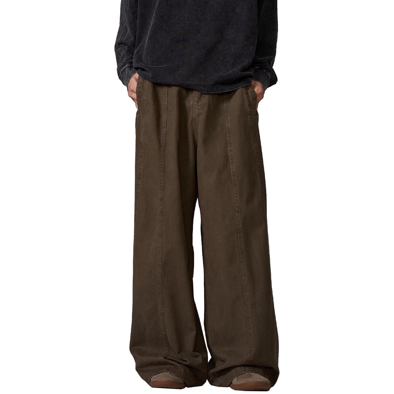 Mens Baggy Jeans Y2k Wide Leg Loose Fit Jeans Streetwear Denim Washed Hip Hop Pants