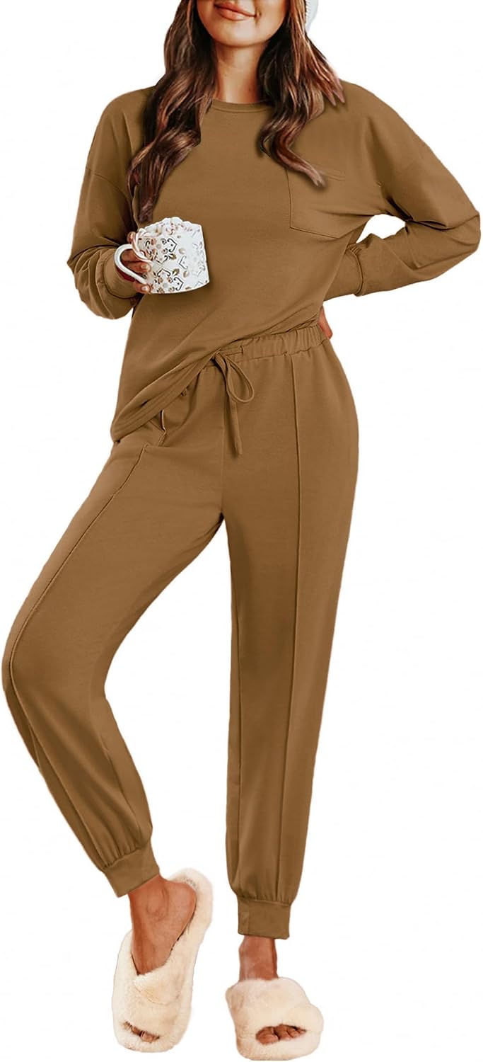 Ekouaer Lounge Sets for Women 2 Piece Jogger Pants Pajamas