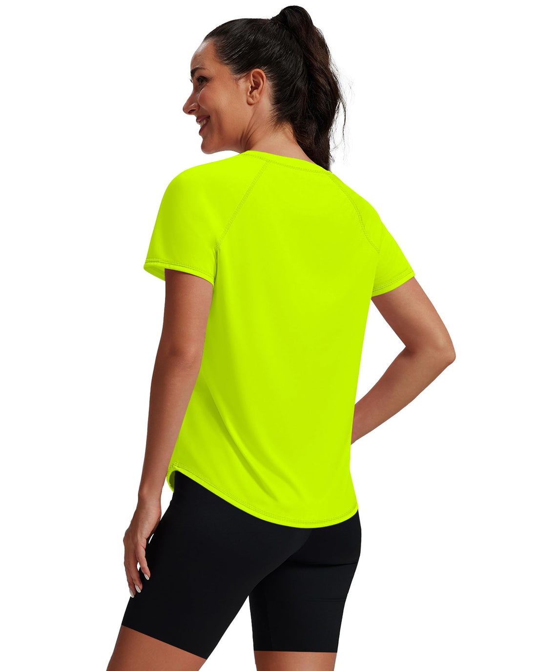 NIASHOT Womens Workout Tops Short Sleeve Yoga Pilates Outfits Athletic Gym Running UV Protection Shirts with Mesh