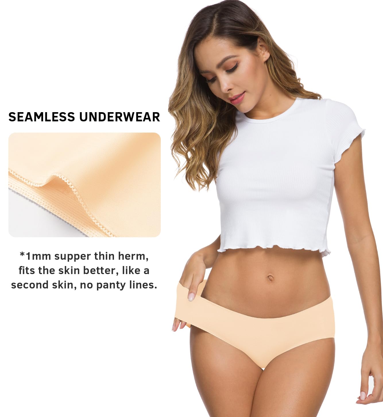 Altheanray Womens Underwear Cotton Underwear for Women Seamless Hipster Bikini Briefs Panties 6 Pack